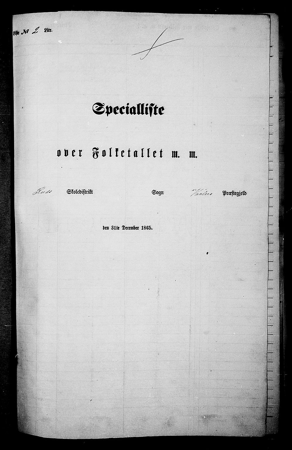 RA, Folketelling 1865 for 0426P Våler prestegjeld, 1865, s. 26