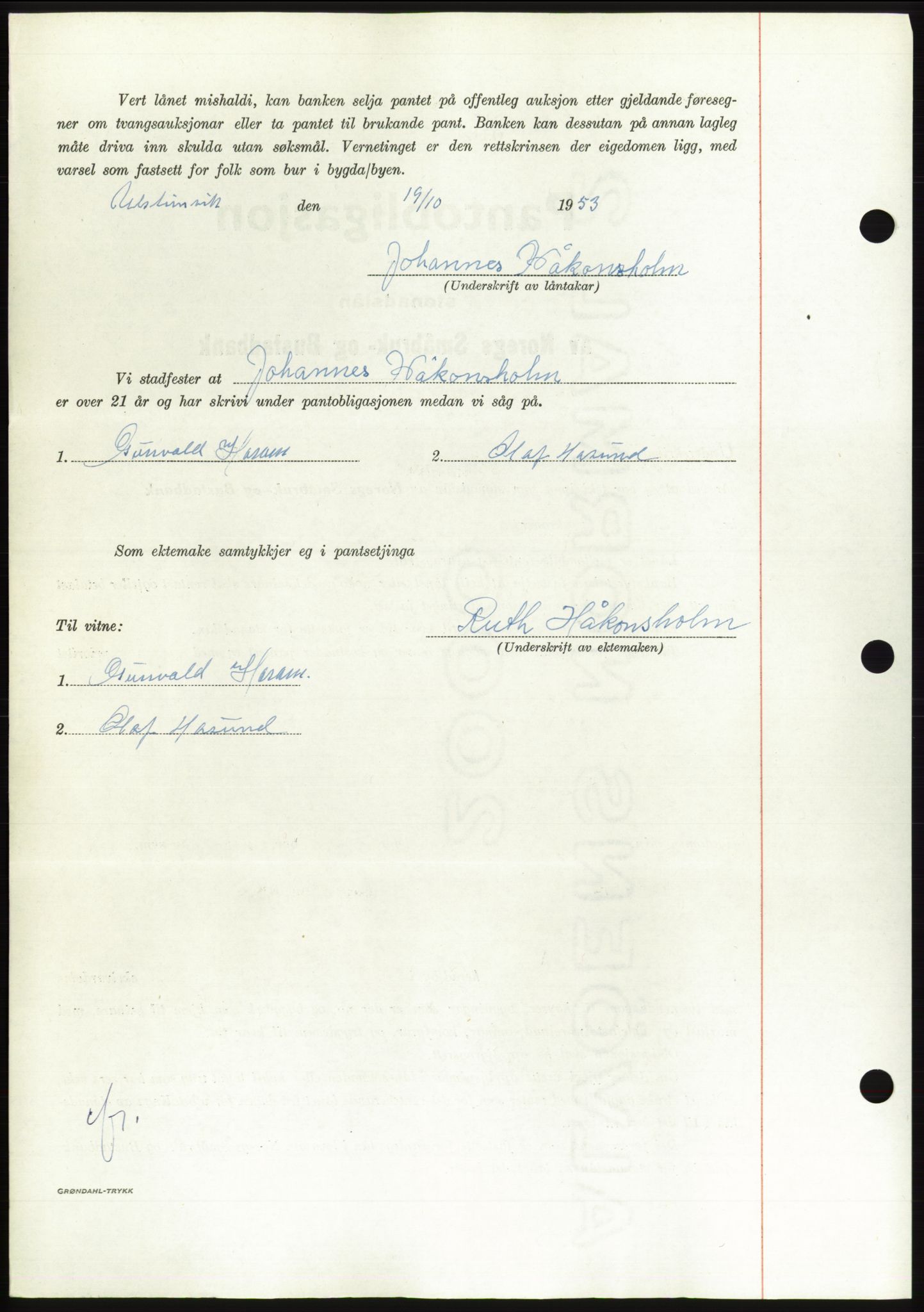 Søre Sunnmøre sorenskriveri, AV/SAT-A-4122/1/2/2C/L0124: Pantebok nr. 12B, 1953-1954, Dagboknr: 2602/1953