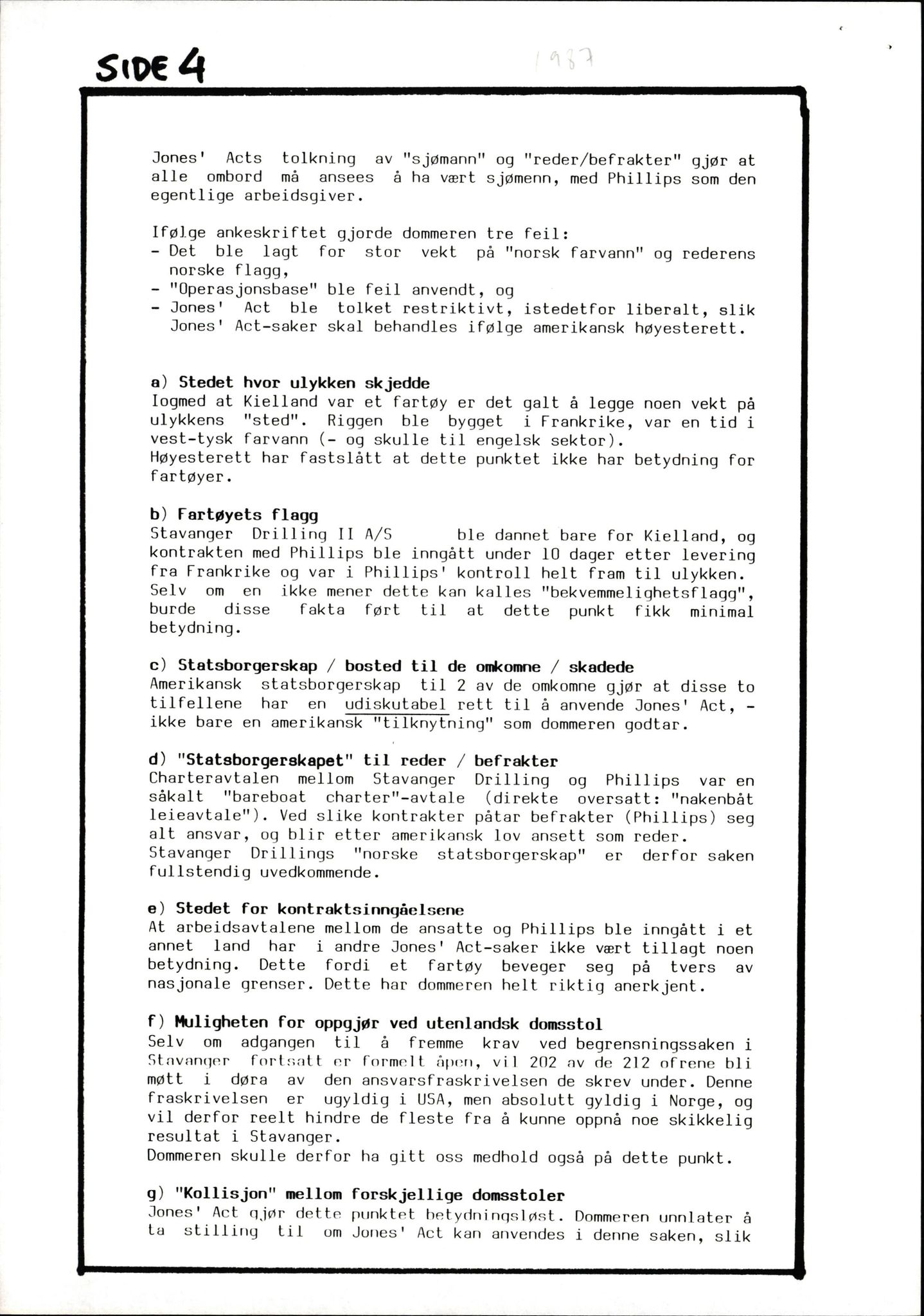 Pa 1660 - Kielland- fondet, AV/SAST-A-102242/X/Xa/L0001: Rapport til overlevende og etterlatte/ Kielland Bulletin, 1980-1998