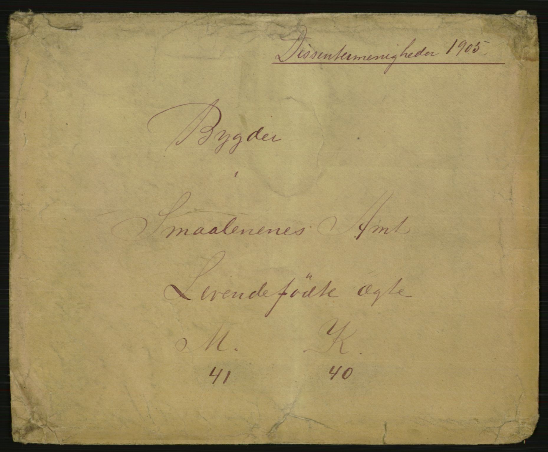 Statistisk sentralbyrå, Sosiodemografiske emner, Befolkning, AV/RA-S-2228/E/L0003: Fødte, gifte, døde dissentere., 1905, s. 3