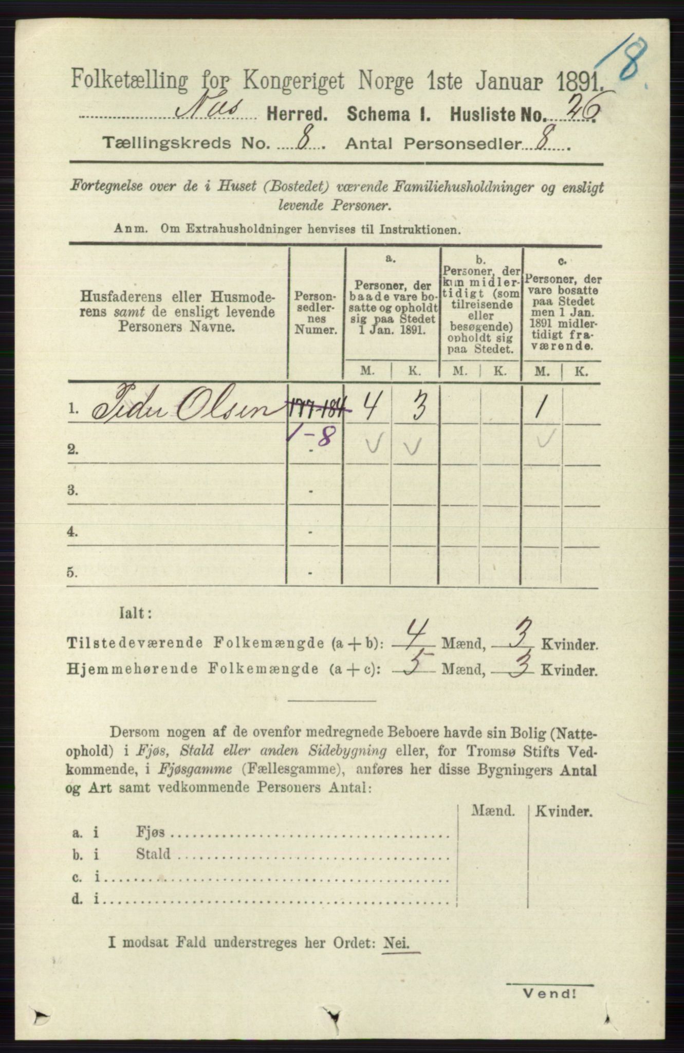 RA, Folketelling 1891 for 0616 Nes herred, 1891, s. 4073