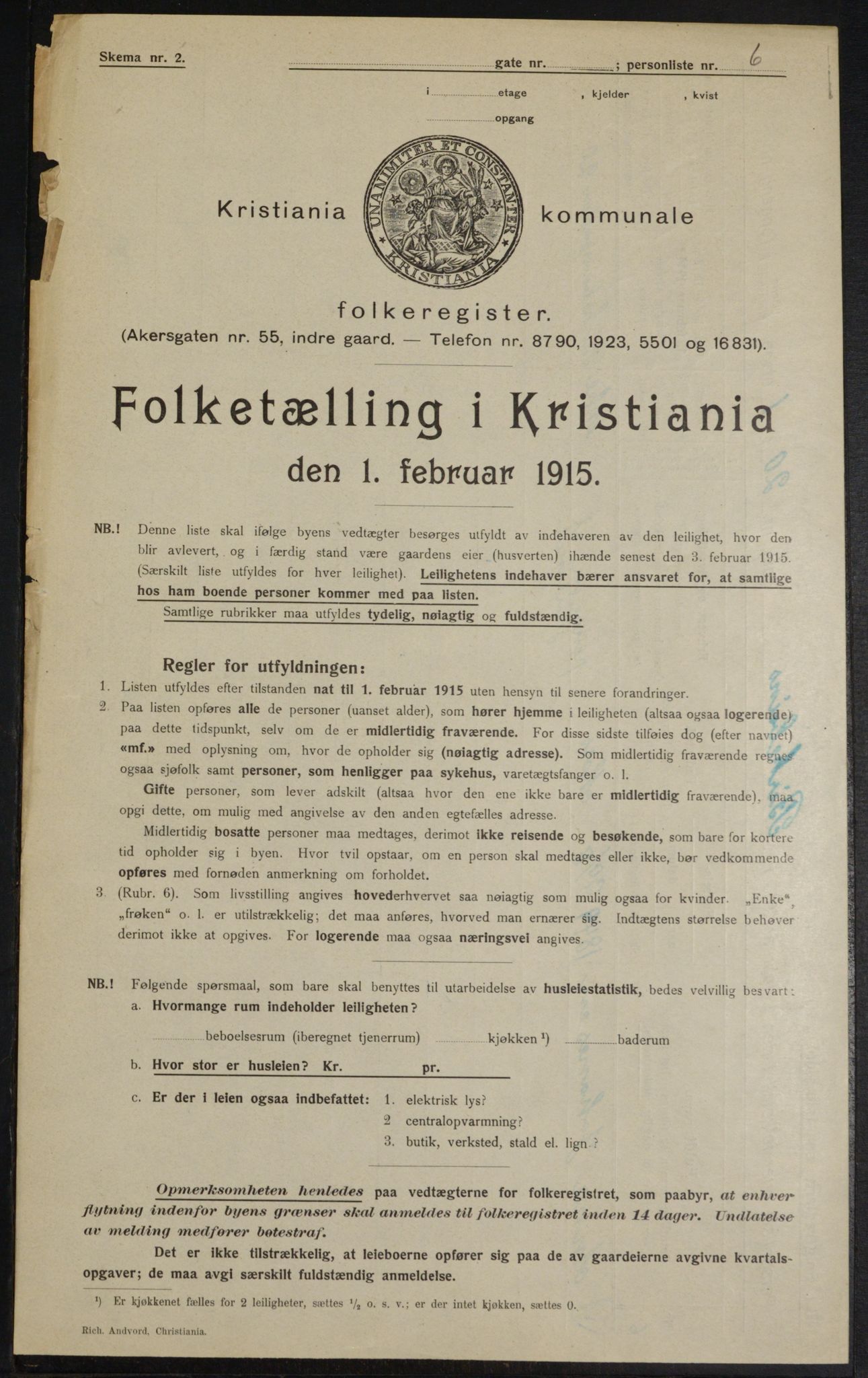 OBA, Kommunal folketelling 1.2.1915 for Kristiania, 1915, s. 5049