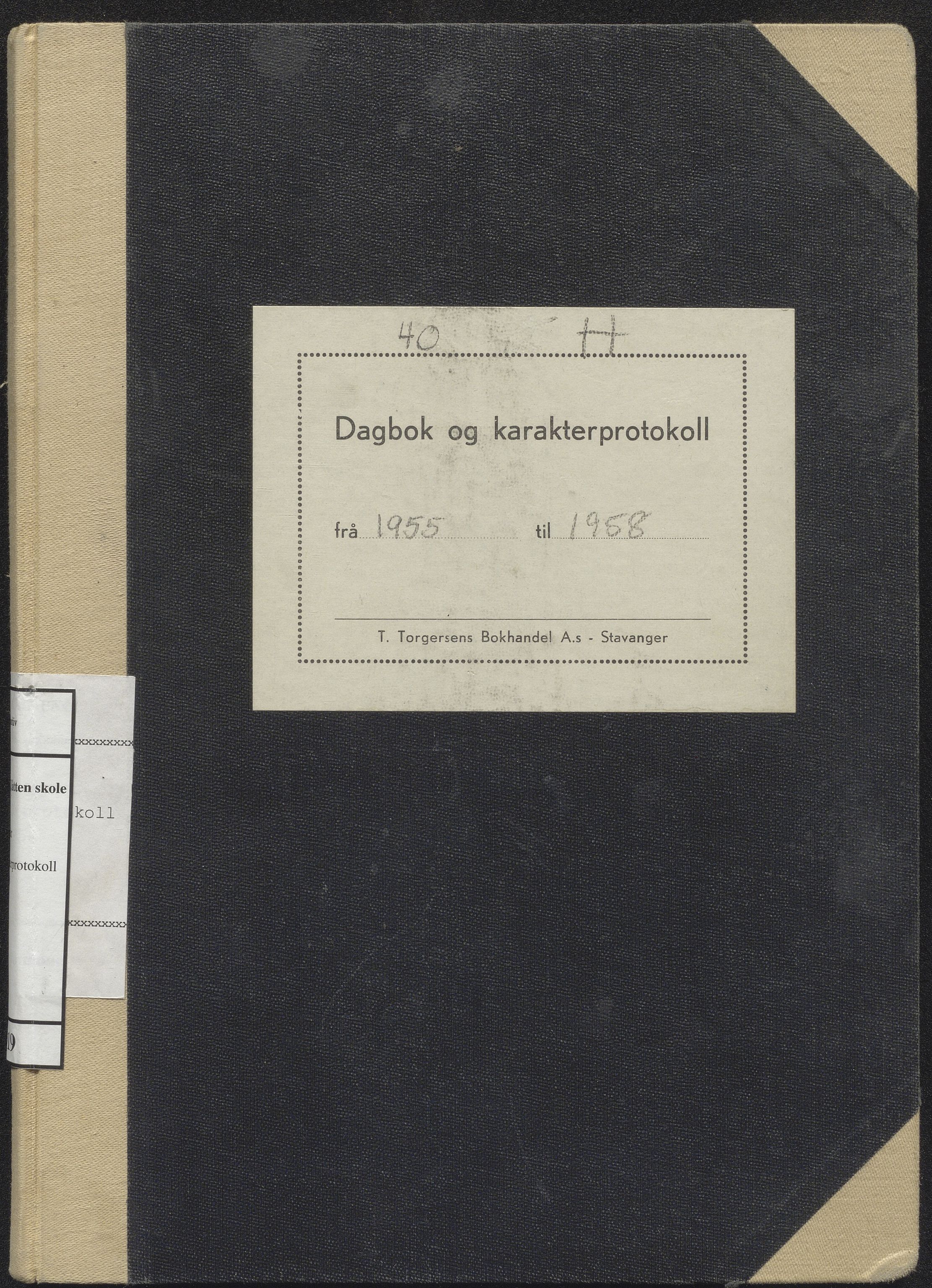 Hetland kommune. Jåtten skole, BYST/A-0148/G/Ga/L0019: Dagbok med karakterprotokoll, 1955-1958