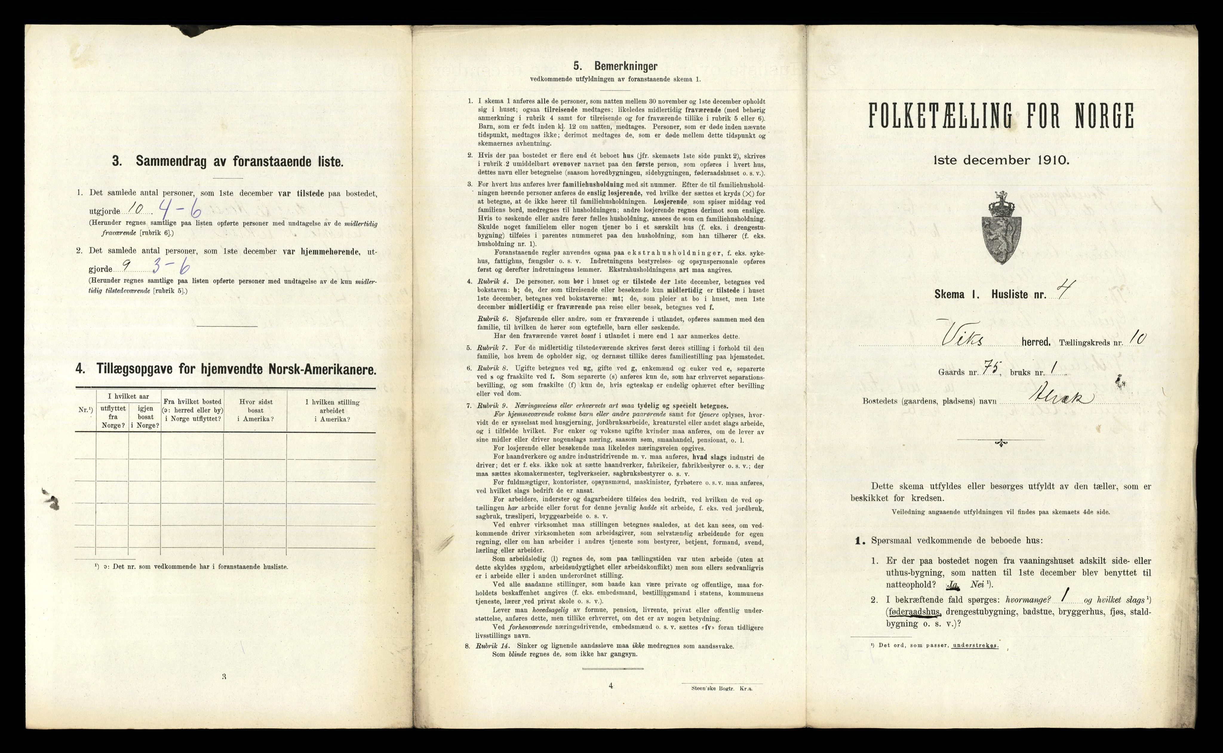 RA, Folketelling 1910 for 1417 Vik herred, 1910, s. 1053