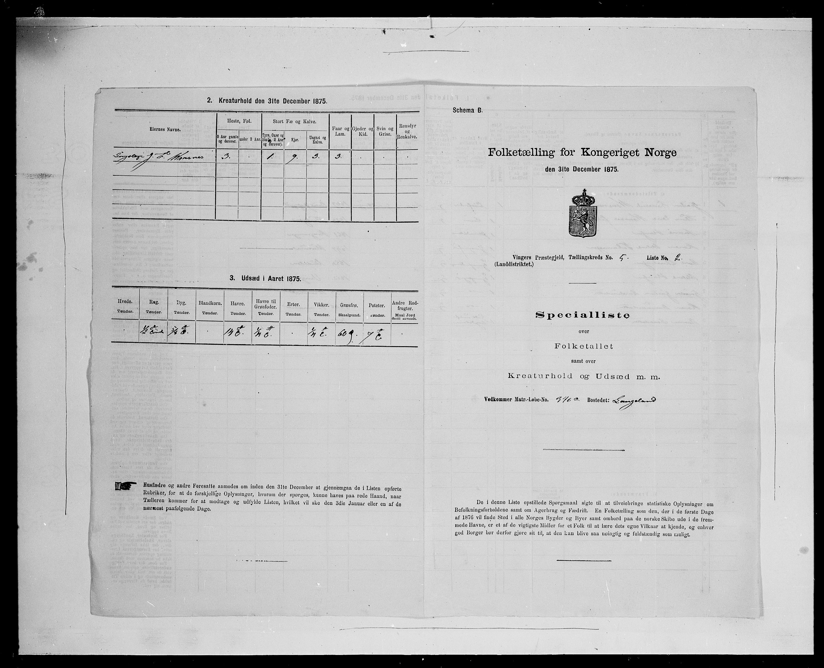 SAH, Folketelling 1875 for 0421L Vinger prestegjeld, Vinger sokn og Austmarka sokn, 1875, s. 702