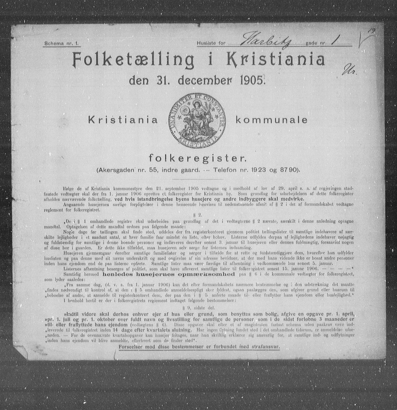OBA, Kommunal folketelling 31.12.1905 for Kristiania kjøpstad, 1905, s. 18036