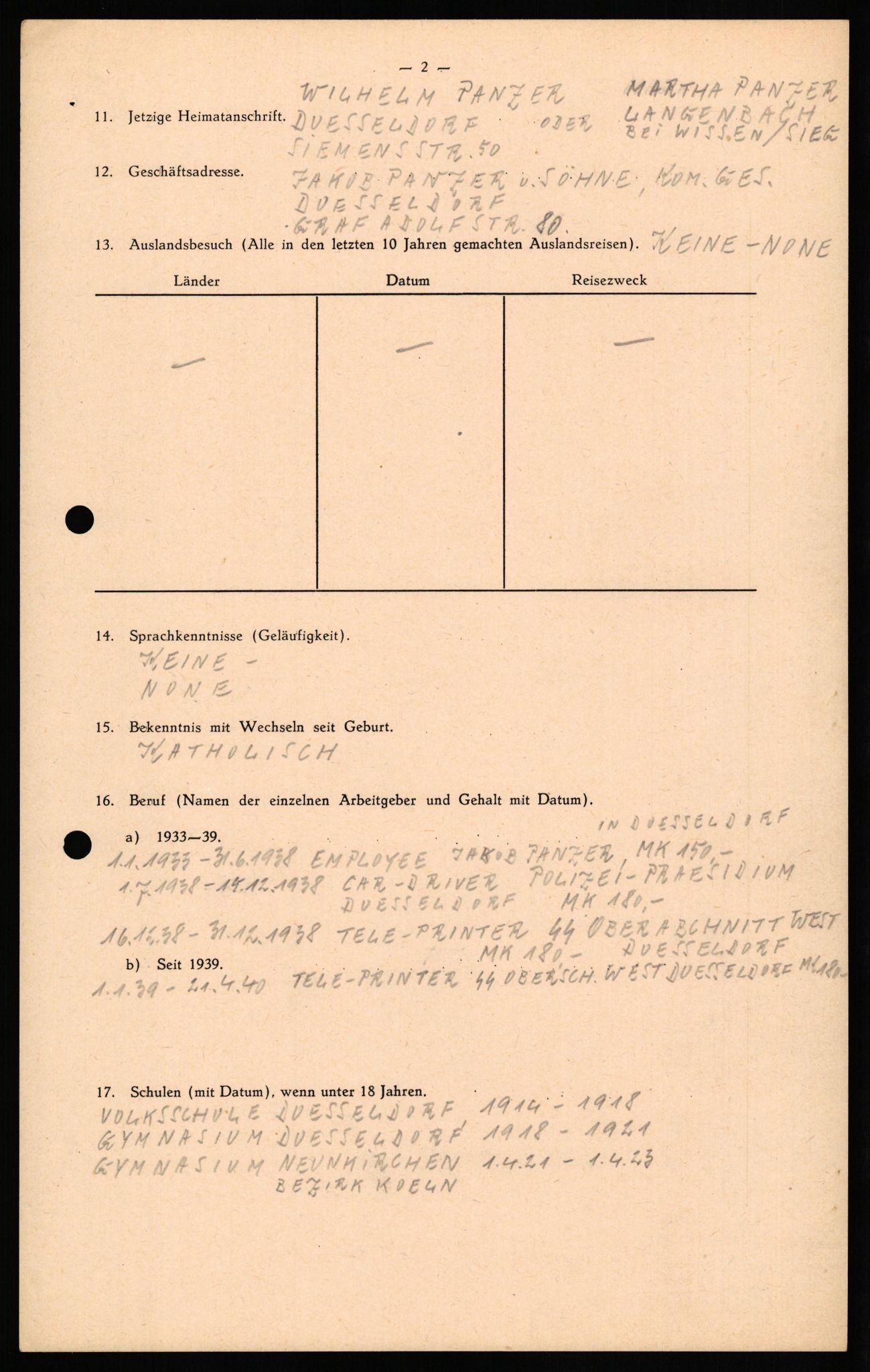 Forsvaret, Forsvarets overkommando II, AV/RA-RAFA-3915/D/Db/L0025: CI Questionaires. Tyske okkupasjonsstyrker i Norge. Tyskere., 1945-1946, s. 330