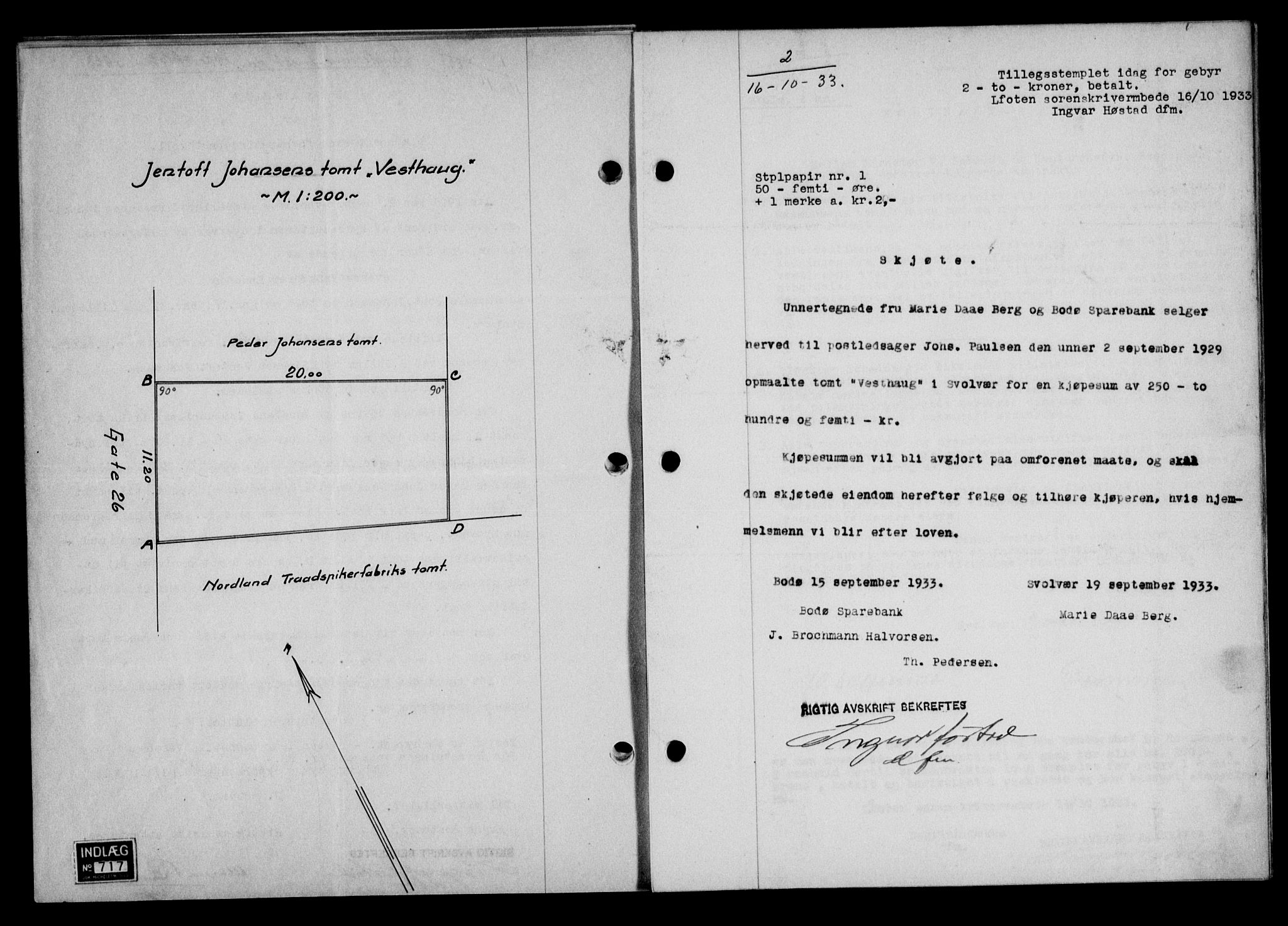 Lofoten sorenskriveri, AV/SAT-A-0017/1/2/2C/L0028b: Pantebok nr. 28b, 1933-1933, Tingl.dato: 16.10.1933