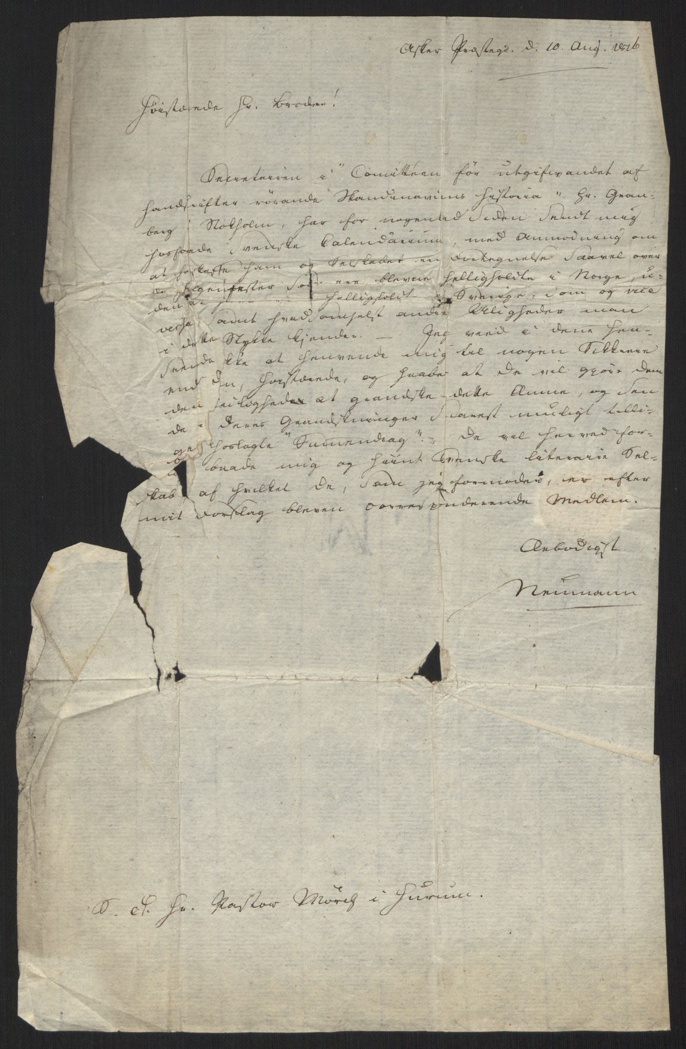 Mørch, Andreas Jensen, AV/RA-PA-0004/F/L0001: Brev, avskrifter, familiedokumenter m.v., 1345-1834, s. 12