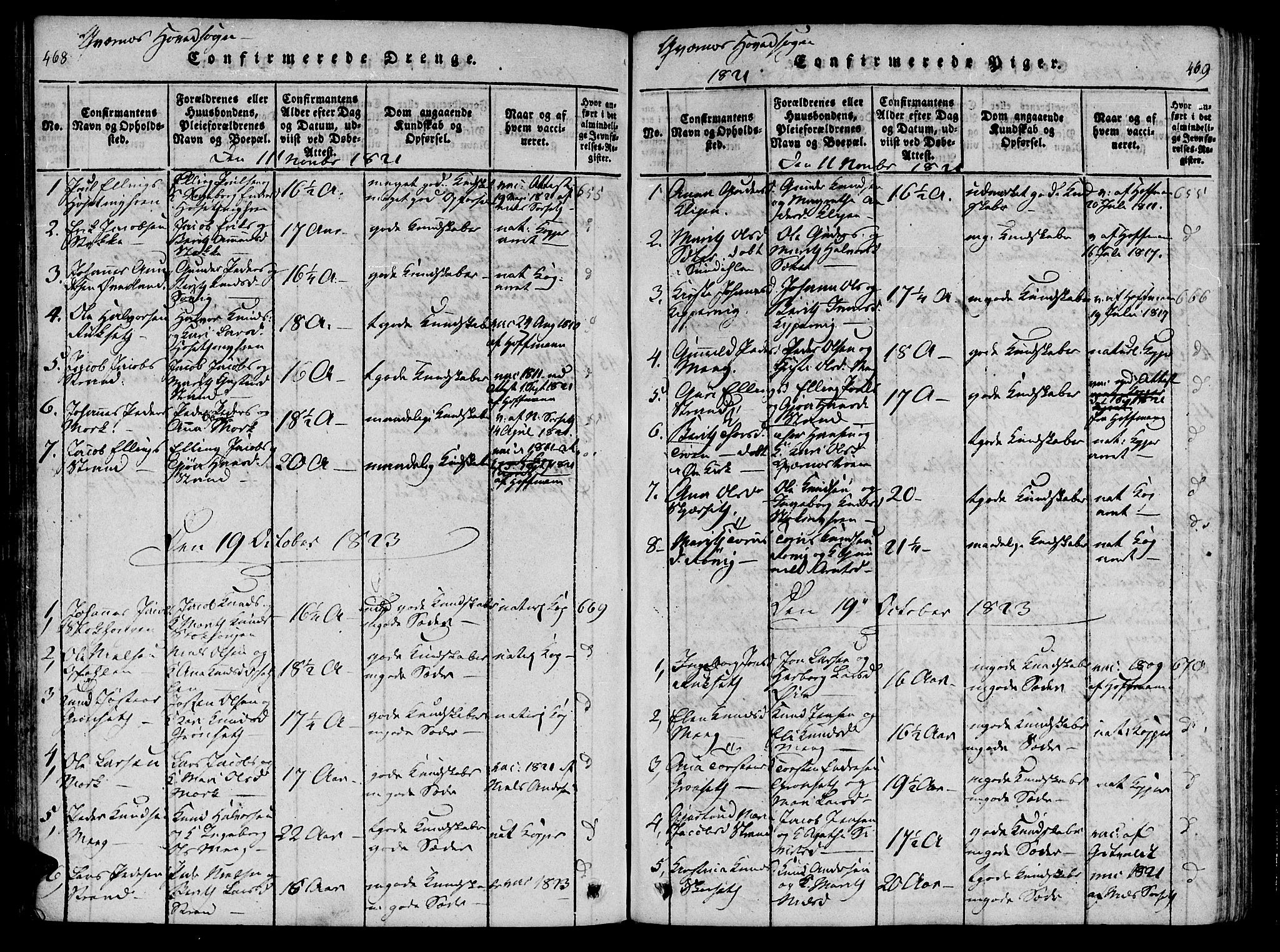 Ministerialprotokoller, klokkerbøker og fødselsregistre - Møre og Romsdal, SAT/A-1454/568/L0800: Ministerialbok nr. 568A09 /1, 1819-1830, s. 468-469