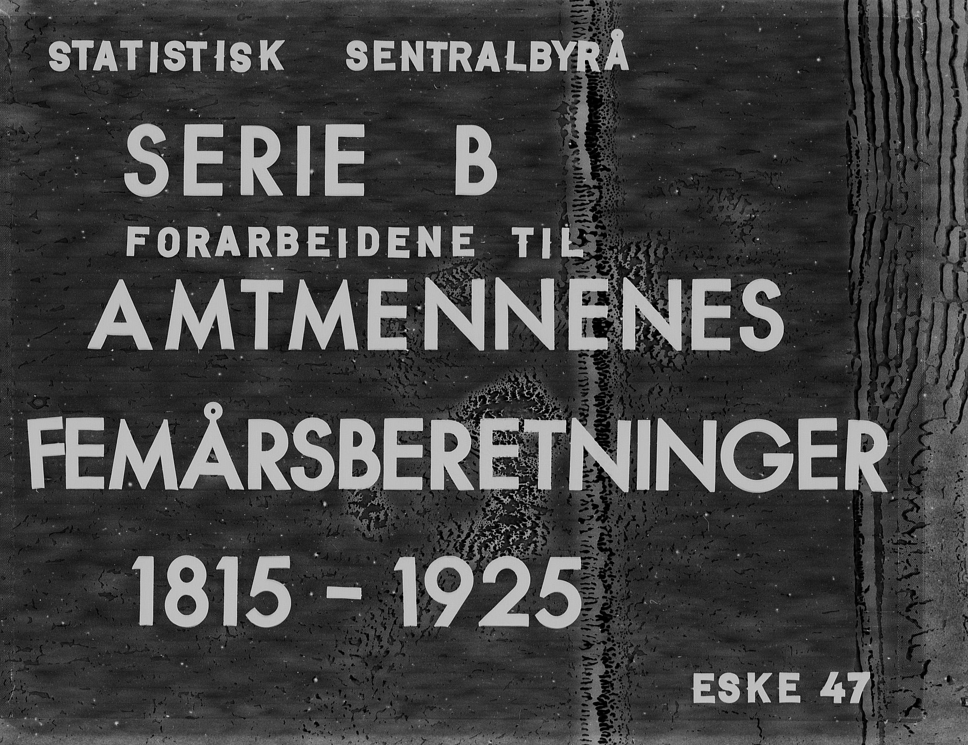 Statistisk sentralbyrå, Næringsøkonomiske emner, Generelt - Amtmennenes femårsberetninger, RA/S-2233/F/Fa/L0047: --, 1871-1875, s. 1