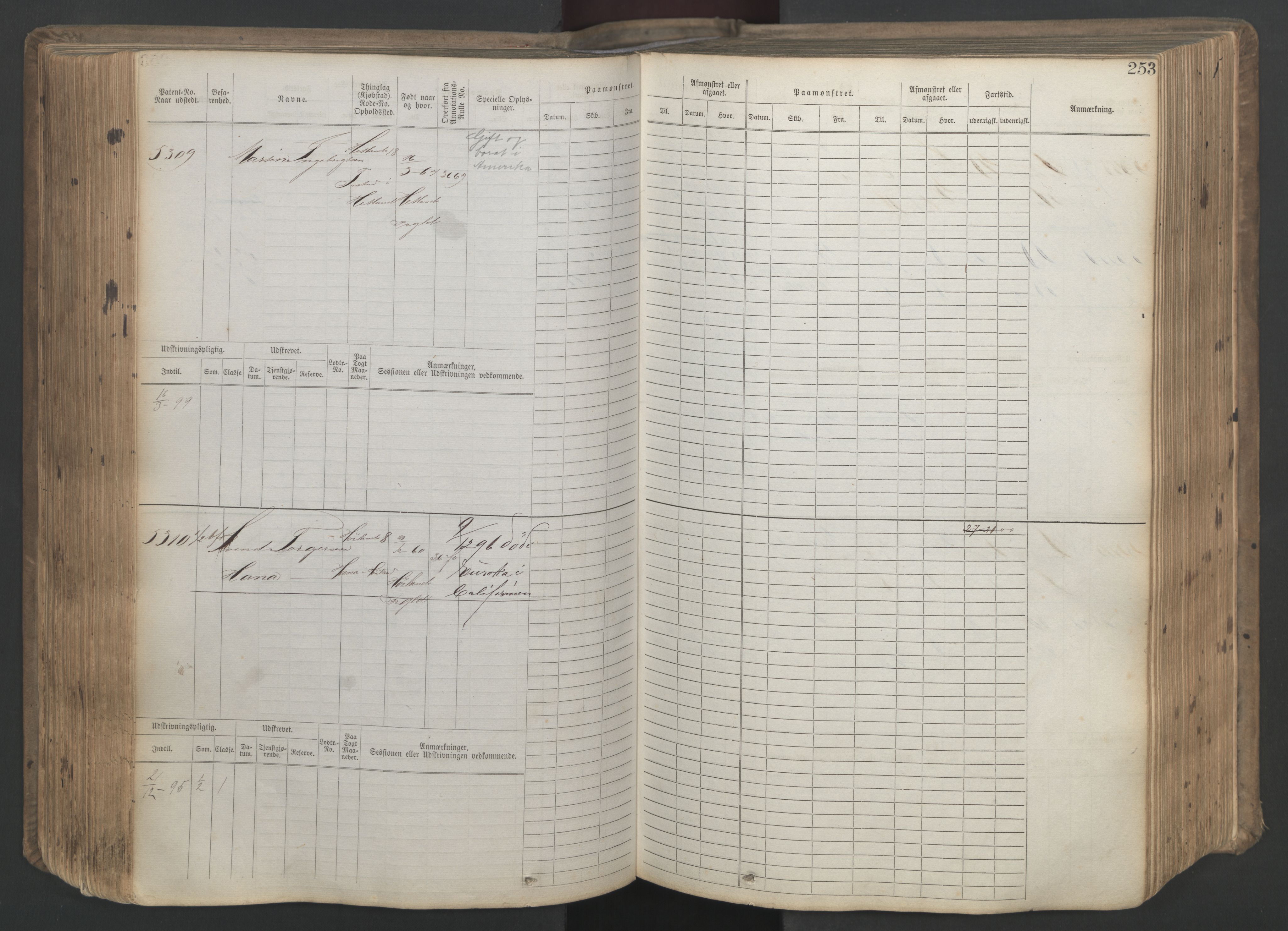 Stavanger sjømannskontor, AV/SAST-A-102006/F/Fb/Fbb/L0020: Sjøfartshovedrulle patnentnr. 4803-6004 (dublett), 1879, s. 258
