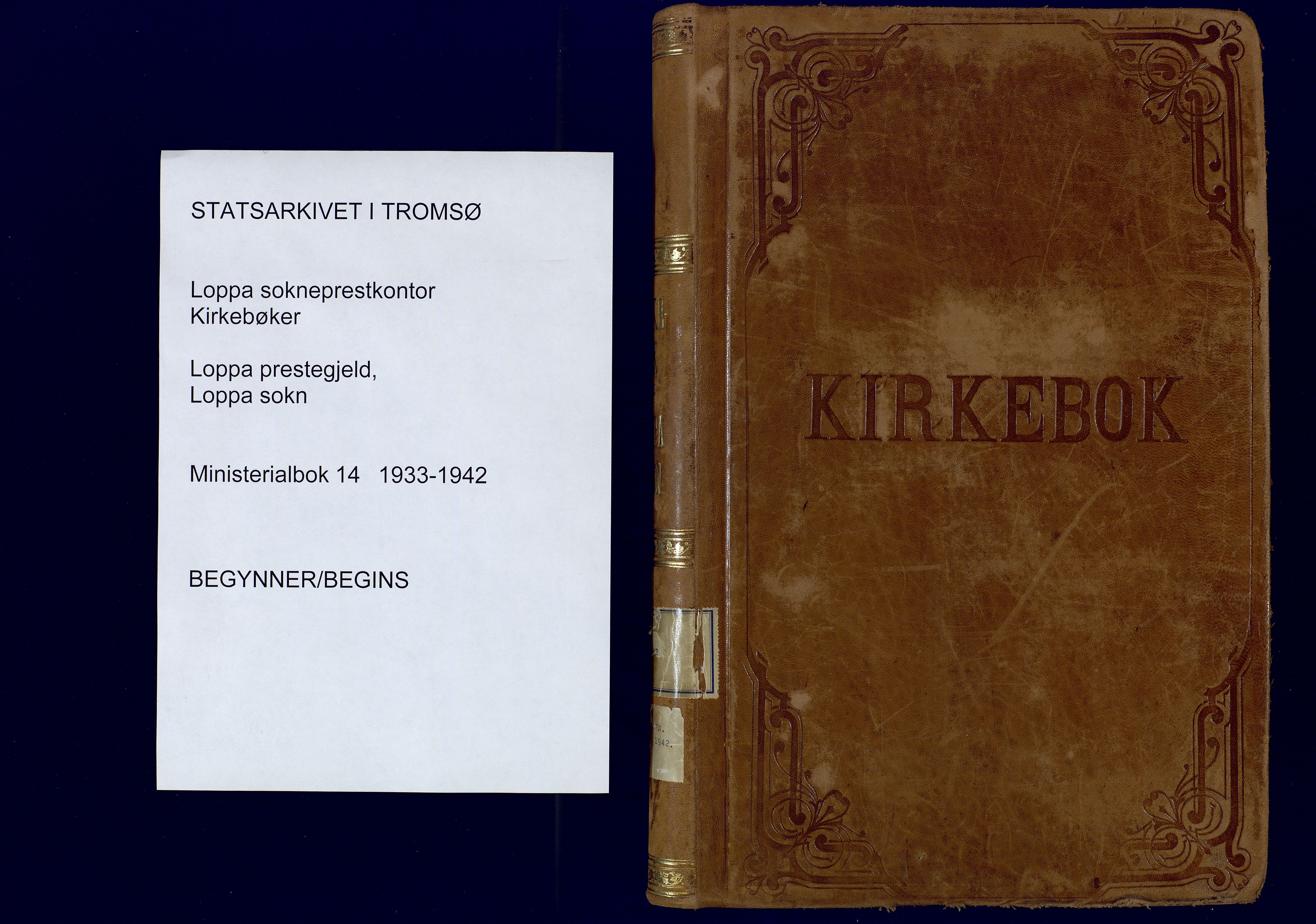 Loppa sokneprestkontor, SATØ/S-1339/H/Ha/L0014kirke: Ministerialbok nr. 14, 1933-1942