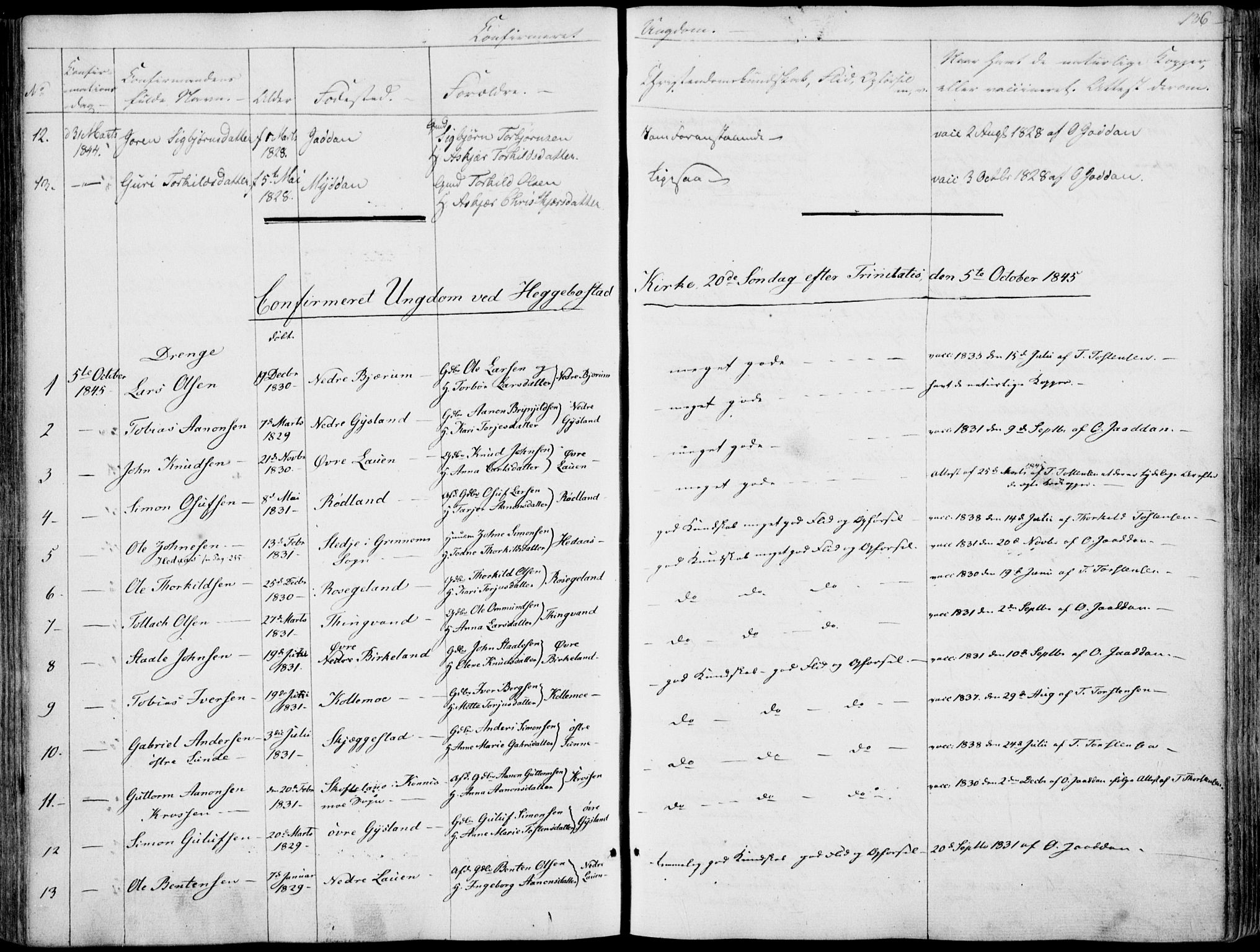 Hægebostad sokneprestkontor, SAK/1111-0024/F/Fa/Faa/L0004: Ministerialbok nr. A 4, 1834-1864, s. 136