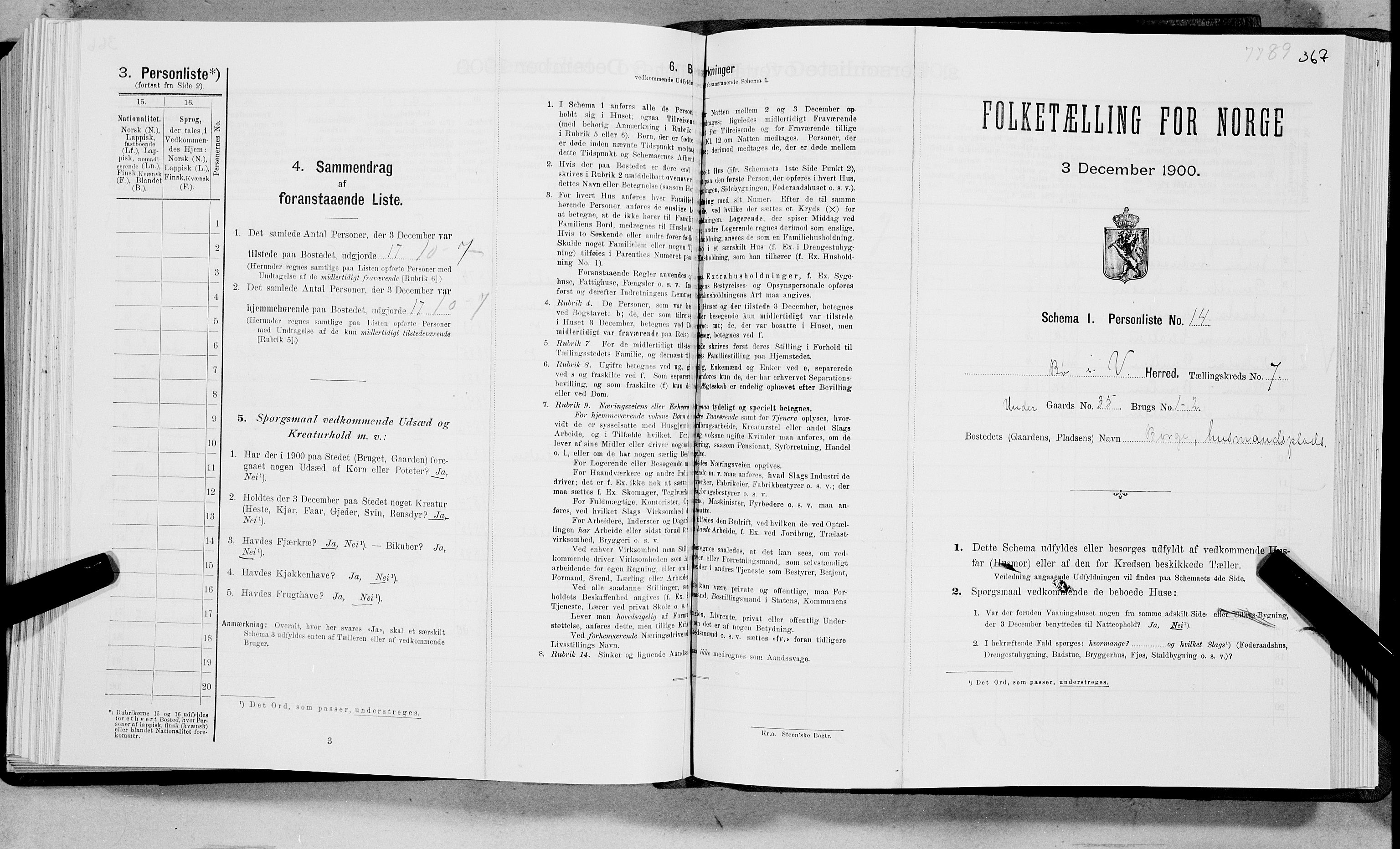 SAT, Folketelling 1900 for 1867 Bø herred, 1900, s. 778
