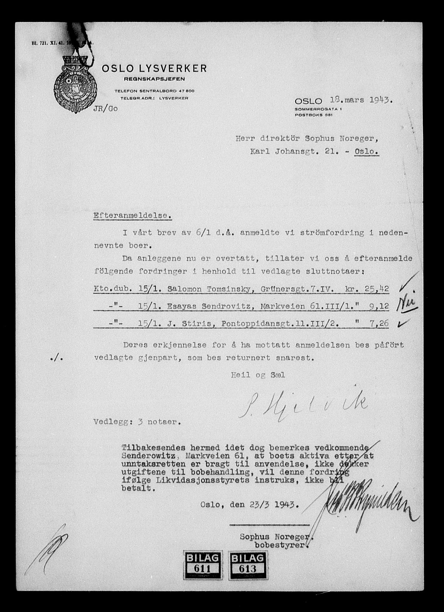 Justisdepartementet, Tilbakeføringskontoret for inndratte formuer, AV/RA-S-1564/H/Hc/Hcc/L0981: --, 1945-1947, s. 354