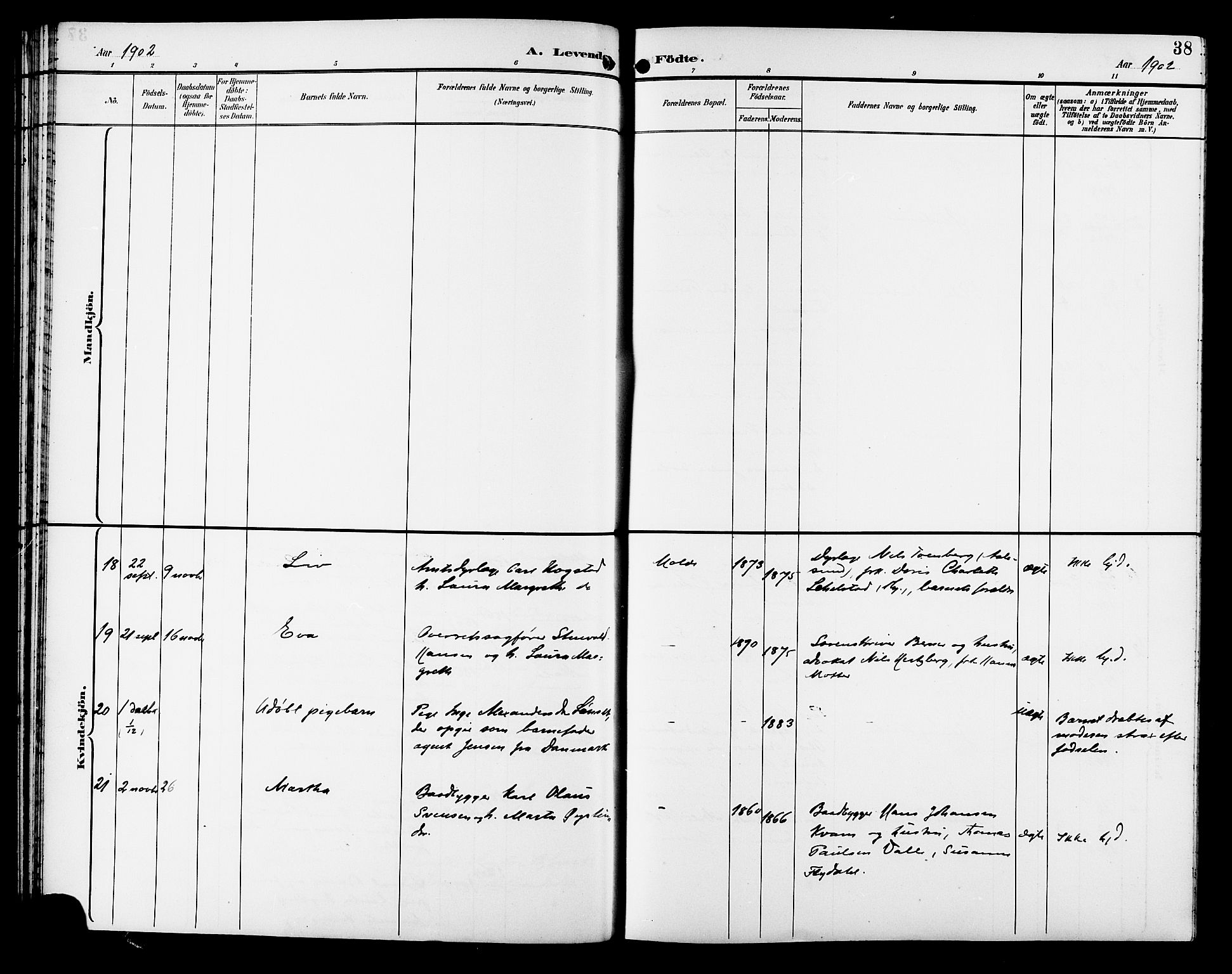 Ministerialprotokoller, klokkerbøker og fødselsregistre - Møre og Romsdal, SAT/A-1454/558/L0702: Klokkerbok nr. 558C03, 1894-1915, s. 38