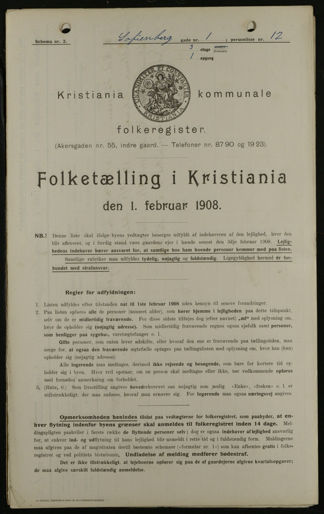 OBA, Kommunal folketelling 1.2.1908 for Kristiania kjøpstad, 1908, s. 88324