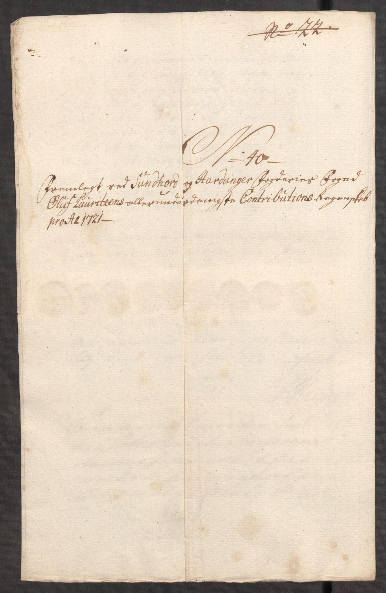 Rentekammeret inntil 1814, Reviderte regnskaper, Fogderegnskap, RA/EA-4092/R48/L3000: Fogderegnskap Sunnhordland og Hardanger, 1721, s. 284