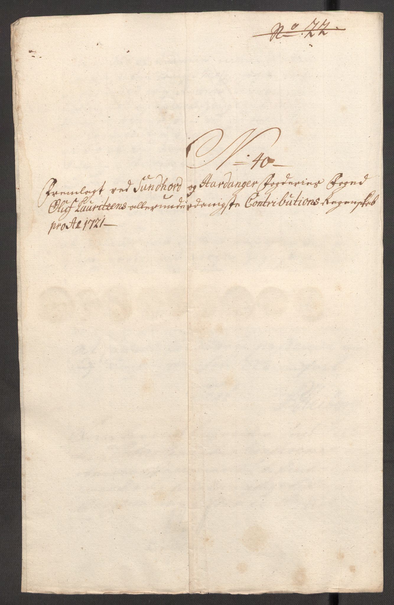 Rentekammeret inntil 1814, Reviderte regnskaper, Fogderegnskap, AV/RA-EA-4092/R48/L3000: Fogderegnskap Sunnhordland og Hardanger, 1721, s. 284