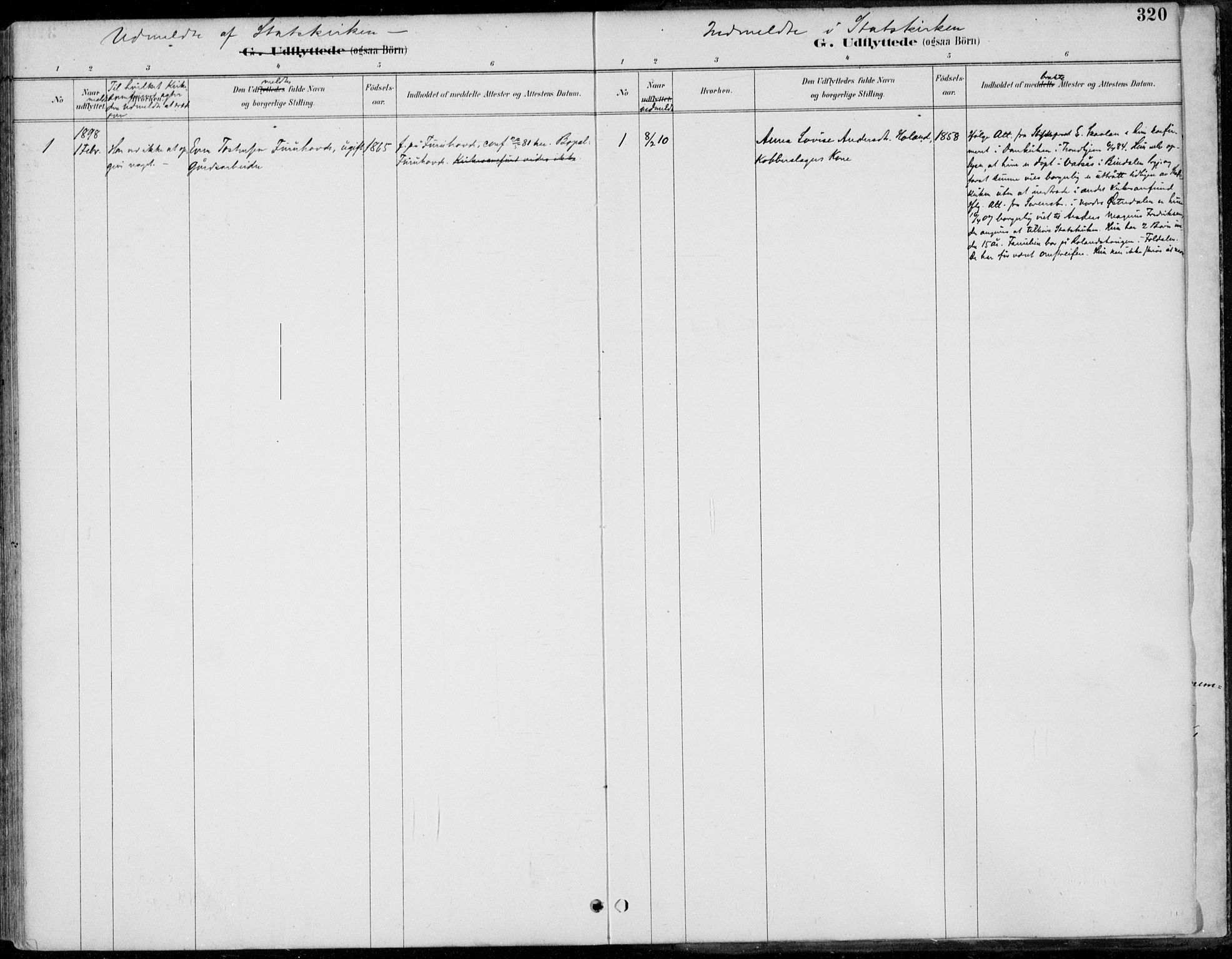 Alvdal prestekontor, SAH/PREST-060/H/Ha/Haa/L0003: Ministerialbok nr. 3, 1886-1912, s. 320