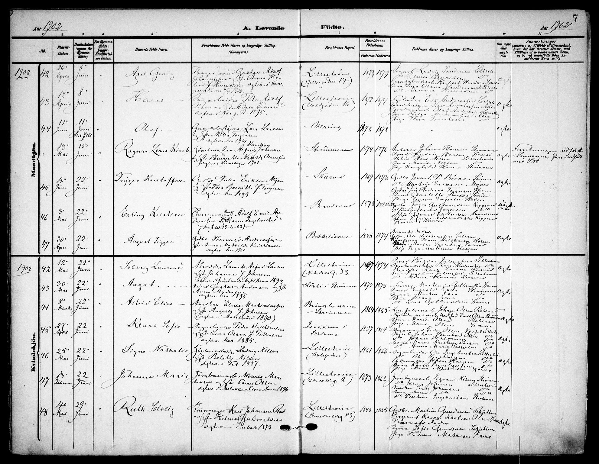Skedsmo prestekontor Kirkebøker, AV/SAO-A-10033a/F/Fa/L0015: Ministerialbok nr. I 15, 1902-1917, s. 7