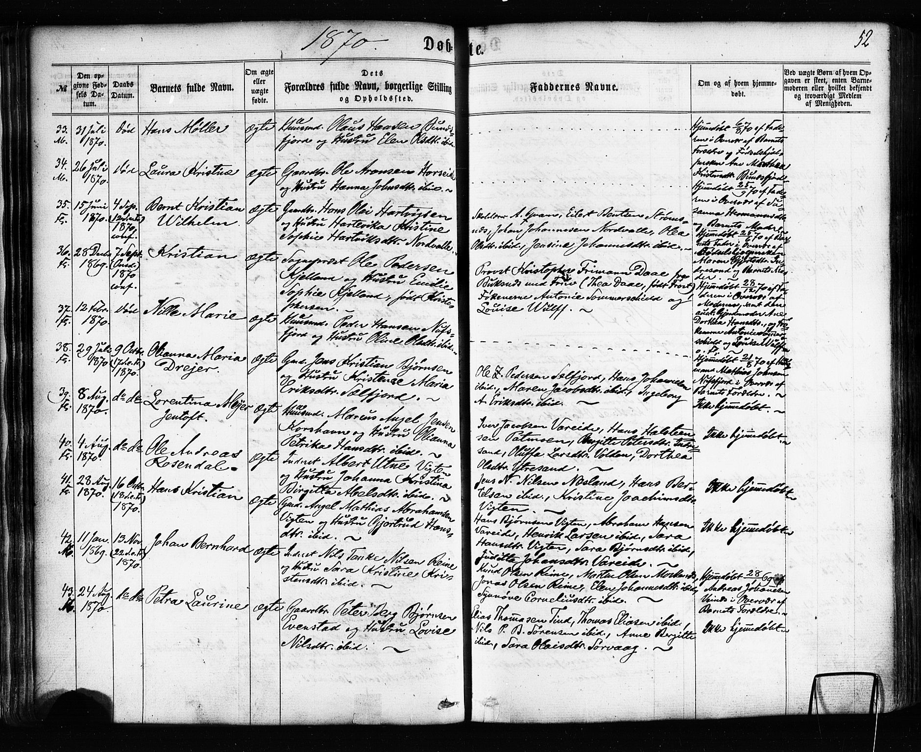 Ministerialprotokoller, klokkerbøker og fødselsregistre - Nordland, AV/SAT-A-1459/885/L1203: Ministerialbok nr. 885A04, 1859-1877, s. 52