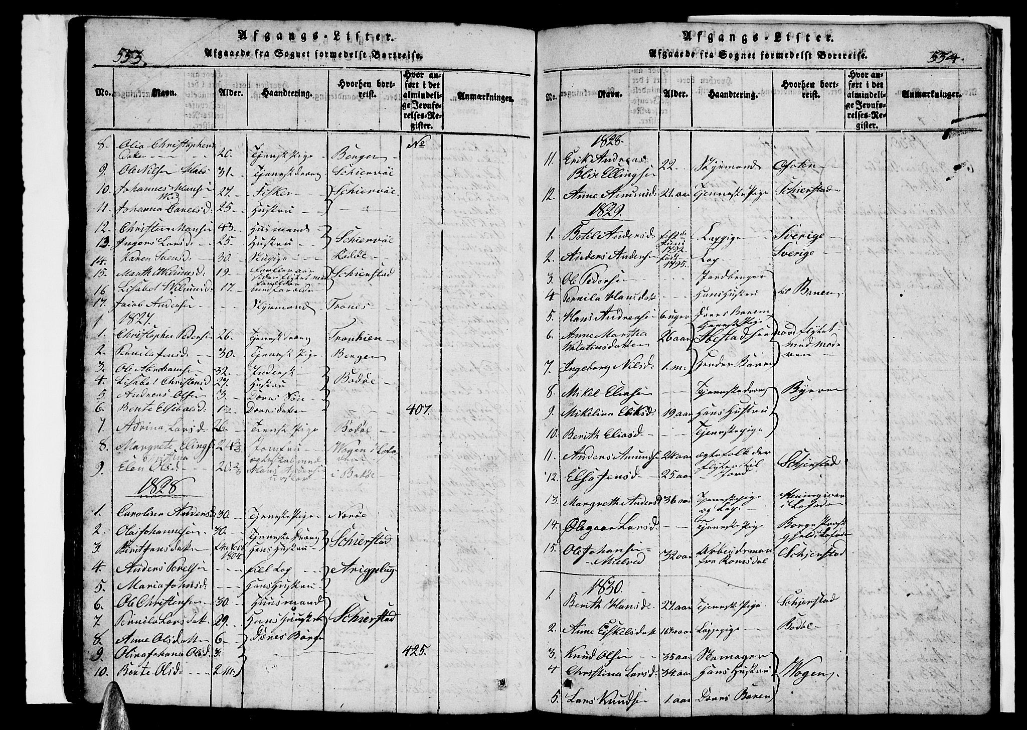 Ministerialprotokoller, klokkerbøker og fødselsregistre - Nordland, AV/SAT-A-1459/847/L0676: Klokkerbok nr. 847C04, 1821-1853, s. 553-554