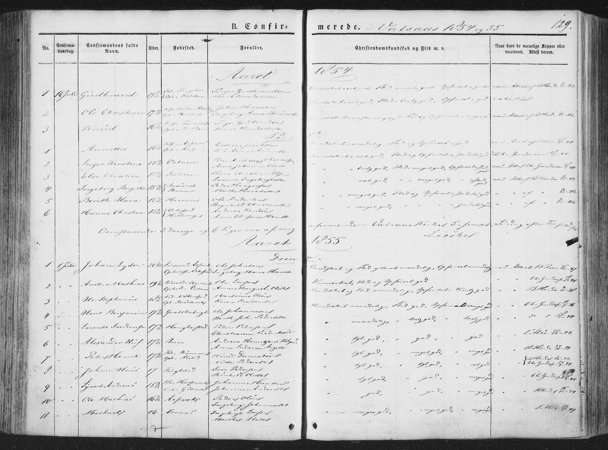 Ministerialprotokoller, klokkerbøker og fødselsregistre - Nordland, SAT/A-1459/810/L0144: Ministerialbok nr. 810A07 /1, 1841-1862, s. 129