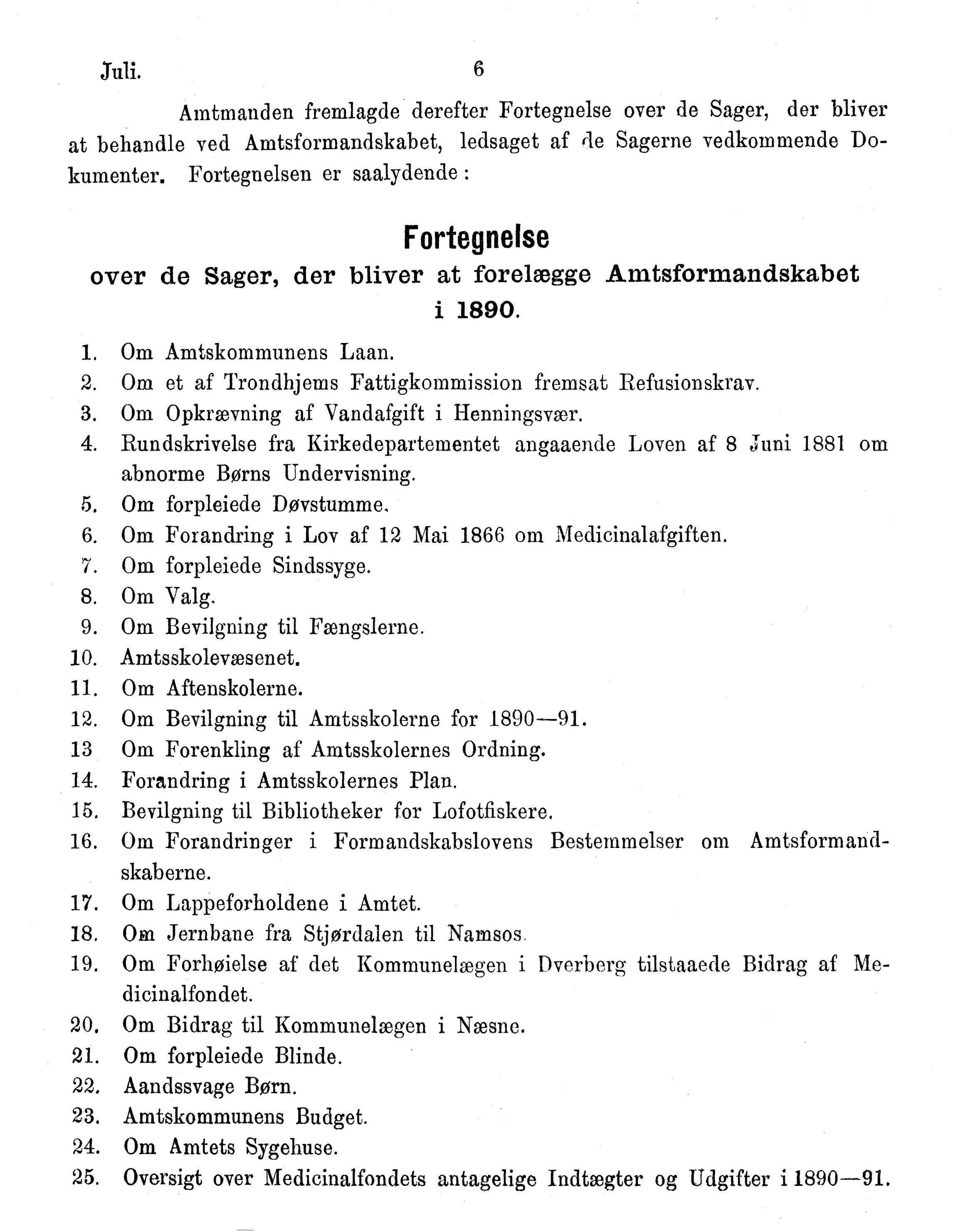 Nordland Fylkeskommune. Fylkestinget, AIN/NFK-17/176/A/Ac/L0015: Fylkestingsforhandlinger 1886-1890, 1886-1890