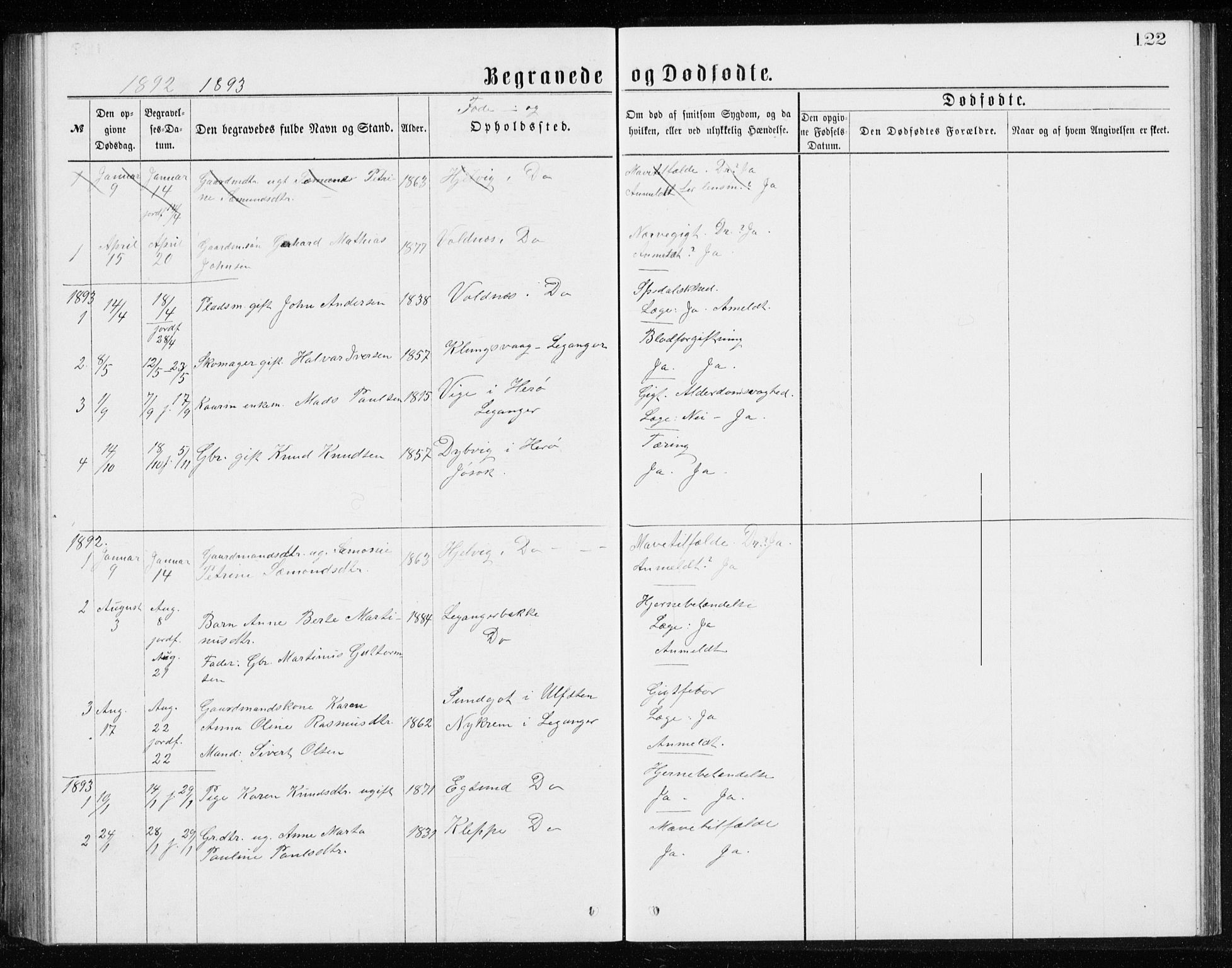 Ministerialprotokoller, klokkerbøker og fødselsregistre - Møre og Romsdal, SAT/A-1454/508/L0097: Klokkerbok nr. 508C01, 1873-1897, s. 122