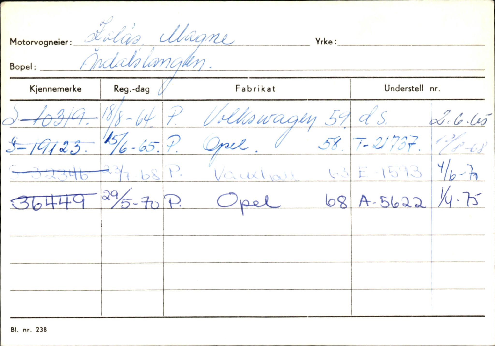 Statens vegvesen, Sogn og Fjordane vegkontor, AV/SAB-A-5301/4/F/L0145: Registerkort Vågsøy S-Å. Årdal I-P, 1945-1975, s. 1207