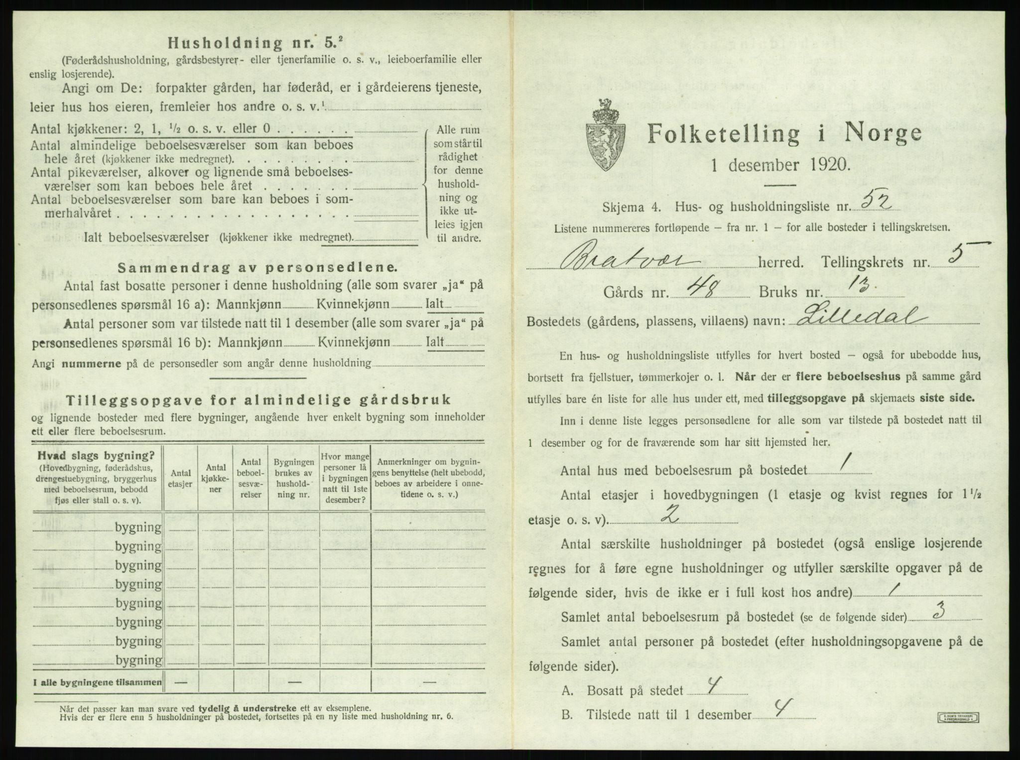 SAT, Folketelling 1920 for 1574 Brattvær herred, 1920, s. 420