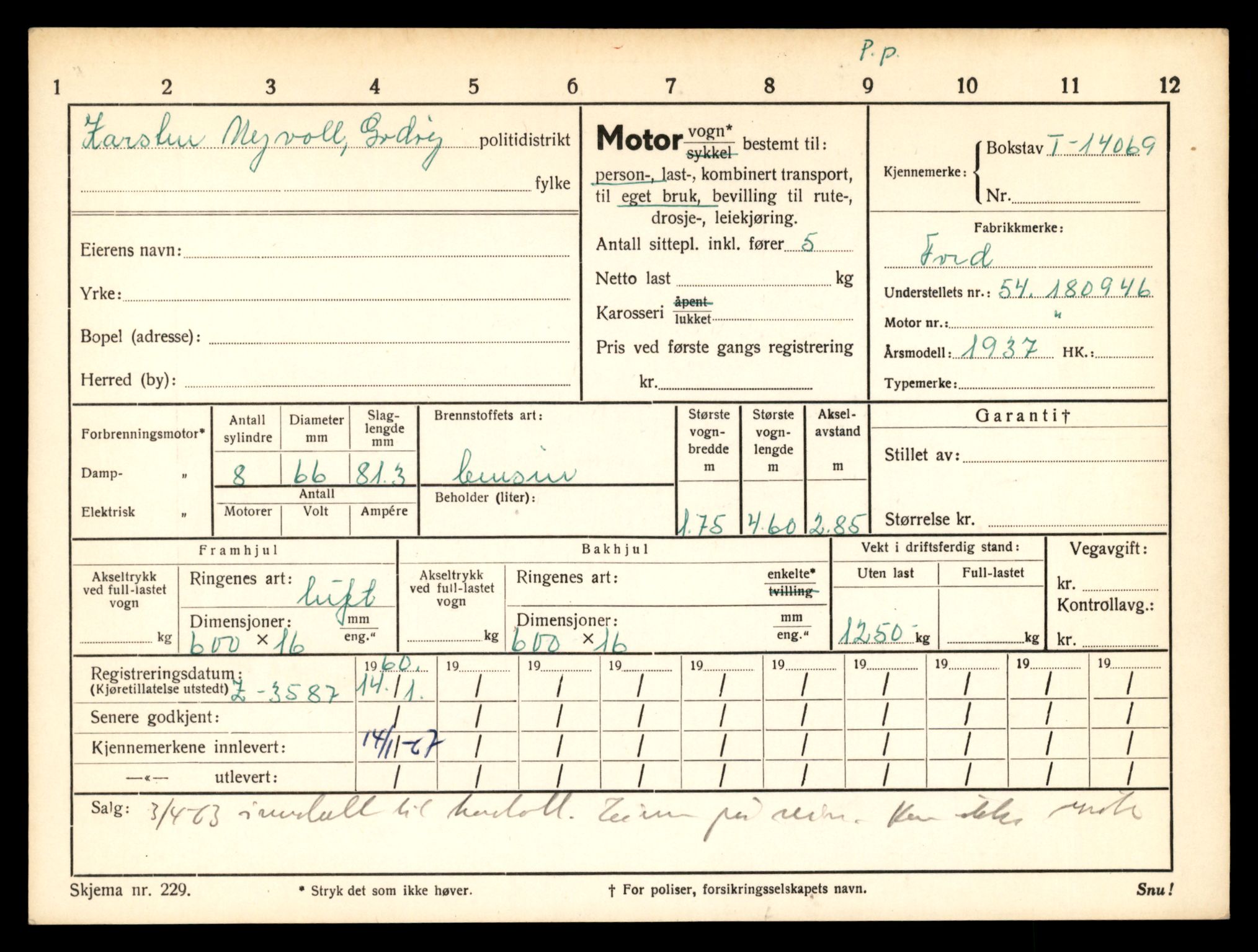 Møre og Romsdal vegkontor - Ålesund trafikkstasjon, AV/SAT-A-4099/F/Fe/L0042: Registreringskort for kjøretøy T 13906 - T 14079, 1927-1998, s. 2917