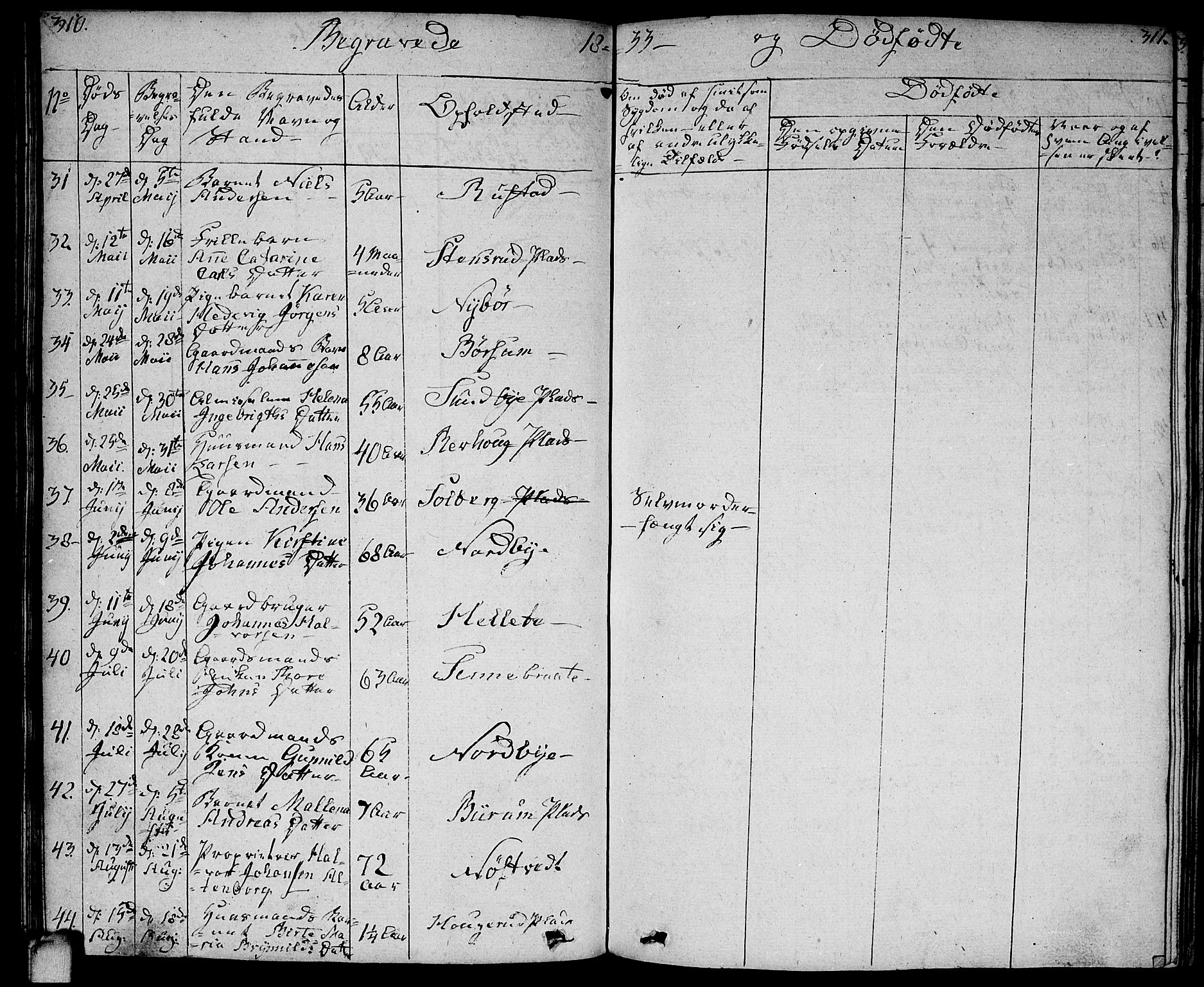Ås prestekontor Kirkebøker, AV/SAO-A-10894/F/Fa/L0005: Ministerialbok nr. I 5, 1827-1840, s. 310-311