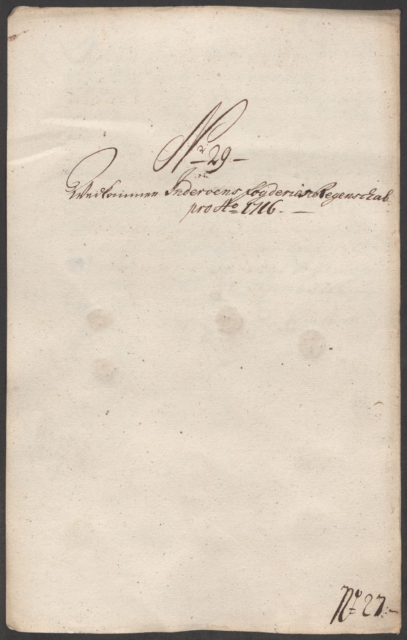 Rentekammeret inntil 1814, Reviderte regnskaper, Fogderegnskap, RA/EA-4092/R63/L4324: Fogderegnskap Inderøy, 1716, s. 251