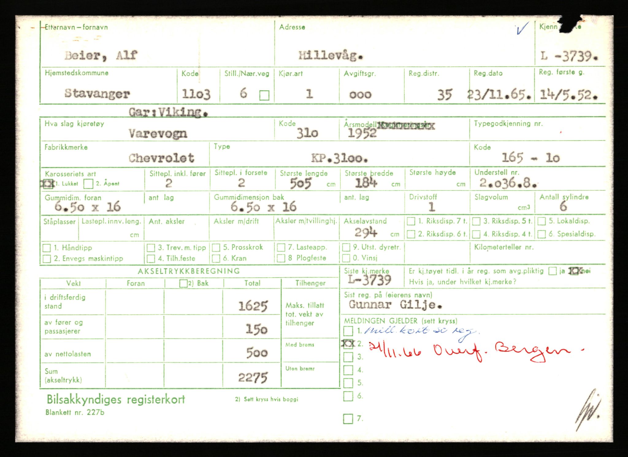 Stavanger trafikkstasjon, AV/SAST-A-101942/0/F/L0011: L-3700 - L-4199, 1930-1971, s. 271