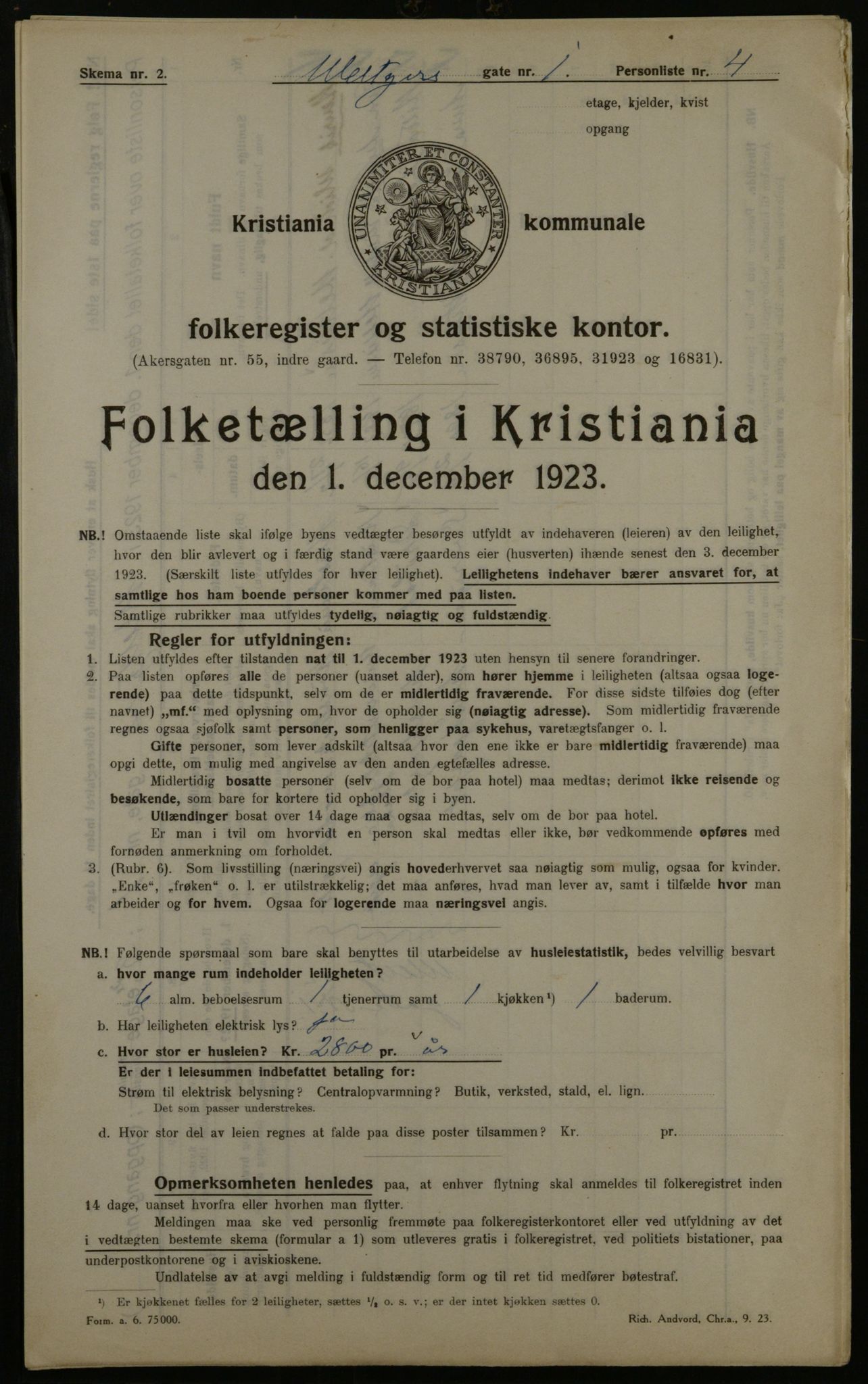 OBA, Kommunal folketelling 1.12.1923 for Kristiania, 1923, s. 72090