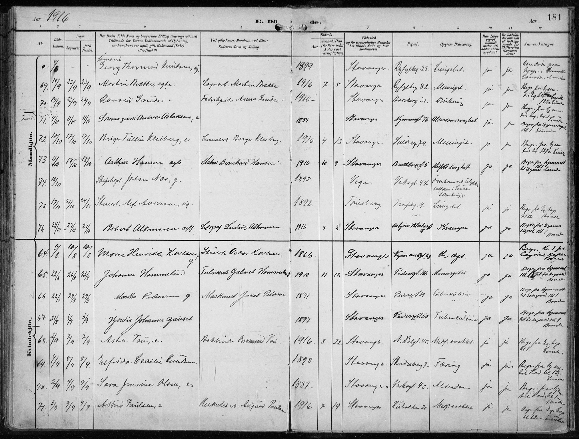 St. Johannes sokneprestkontor, AV/SAST-A-101814/001/30/30BA/L0005: Ministerialbok nr. A 5, 1898-1919, s. 181