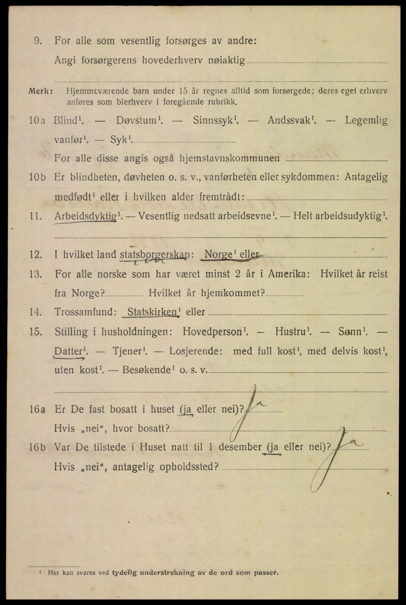 SAK, Folketelling 1920 for 1002 Mandal ladested, 1920, s. 9158