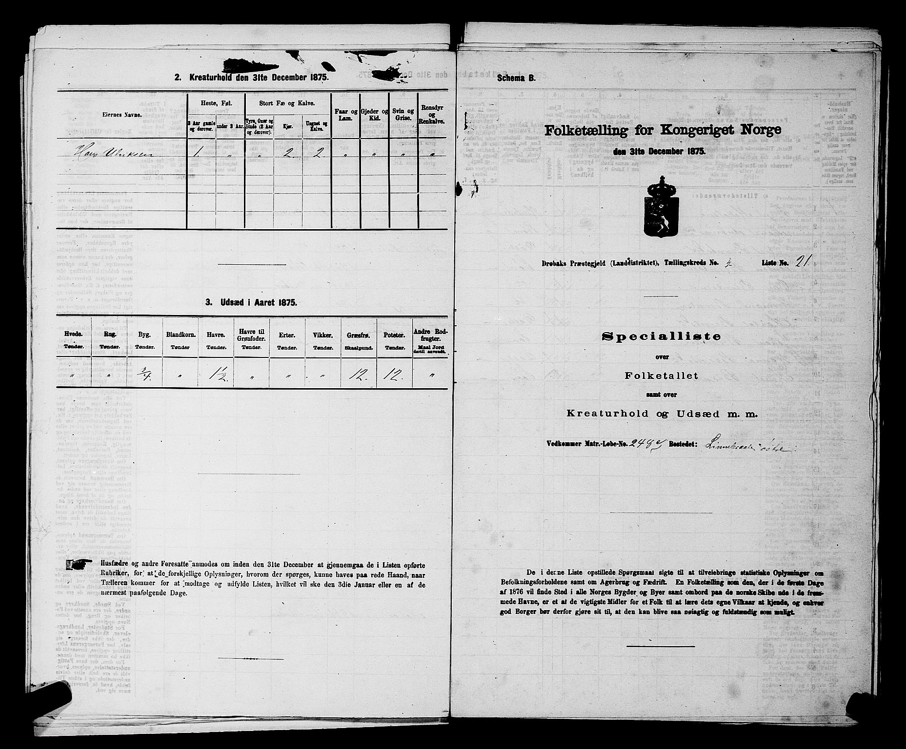 RA, Folketelling 1875 for 0215L Drøbak prestegjeld, Frogn sokn, 1875, s. 602