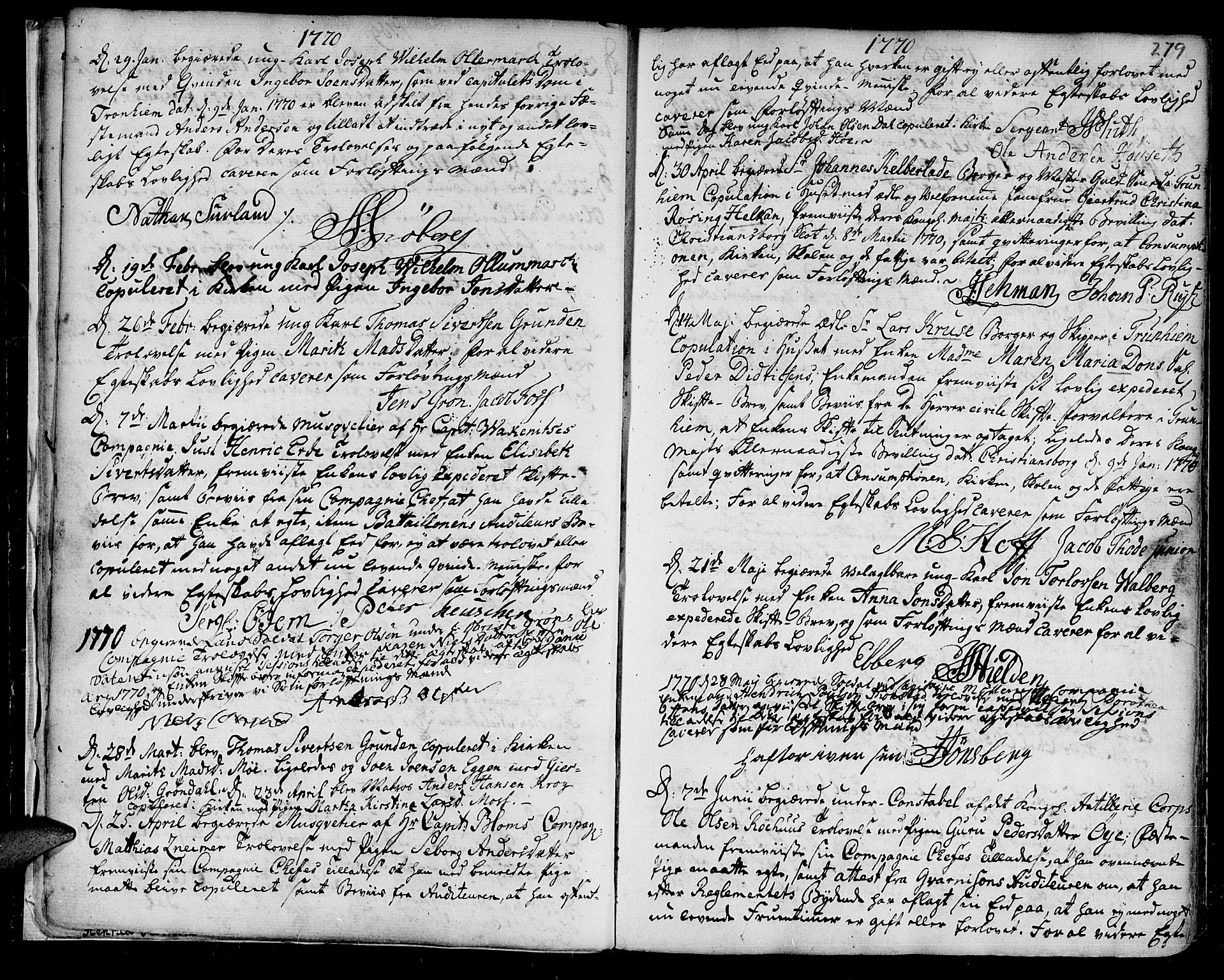 Ministerialprotokoller, klokkerbøker og fødselsregistre - Sør-Trøndelag, AV/SAT-A-1456/601/L0038: Ministerialbok nr. 601A06, 1766-1877, s. 279