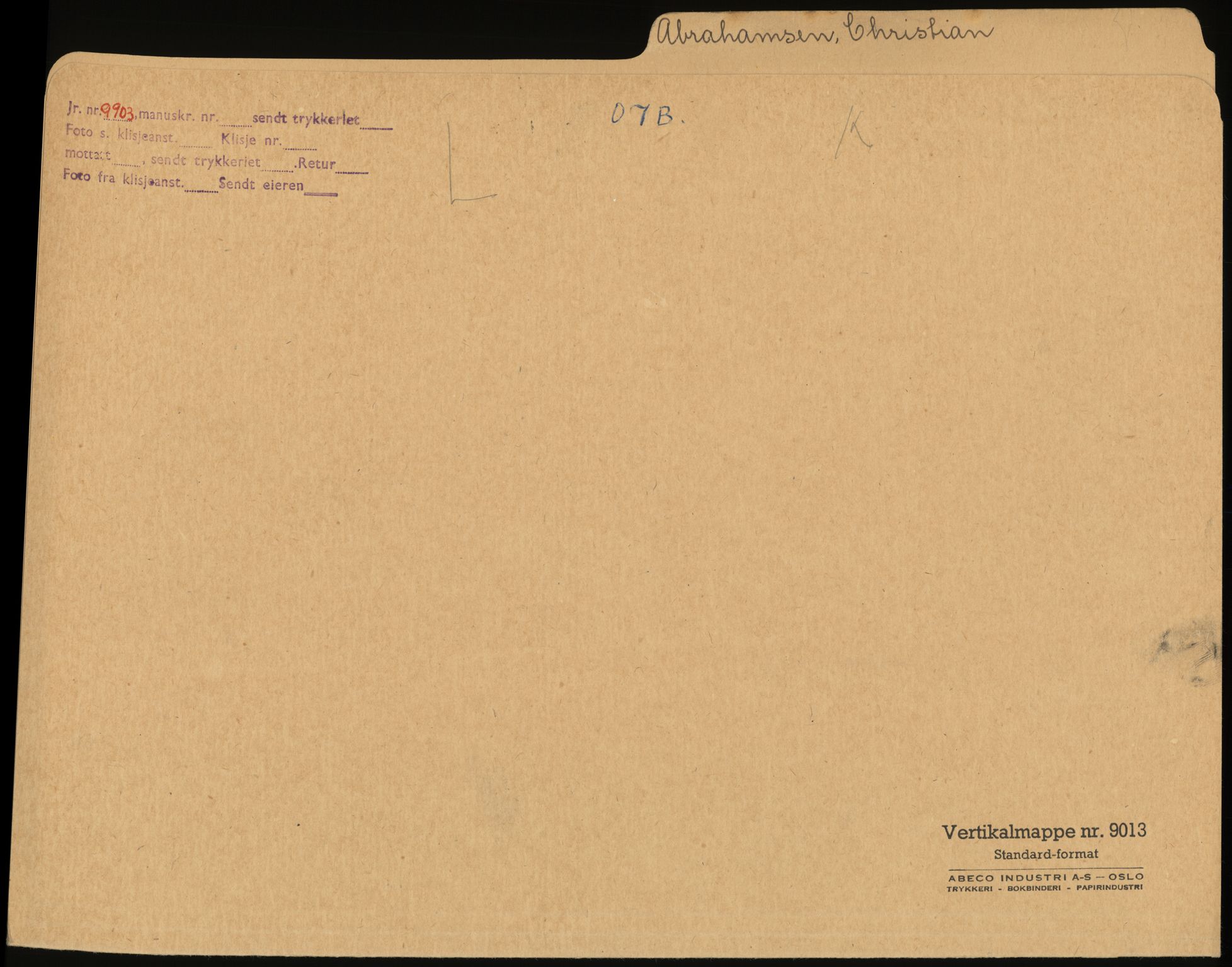 Sosialdepartementet, Våre Falne, AV/RA-S-1708/E/Ee/L0025: Personmapper: Abelsen 01 - Amundsen, H. 65, 1945-1951, s. 161