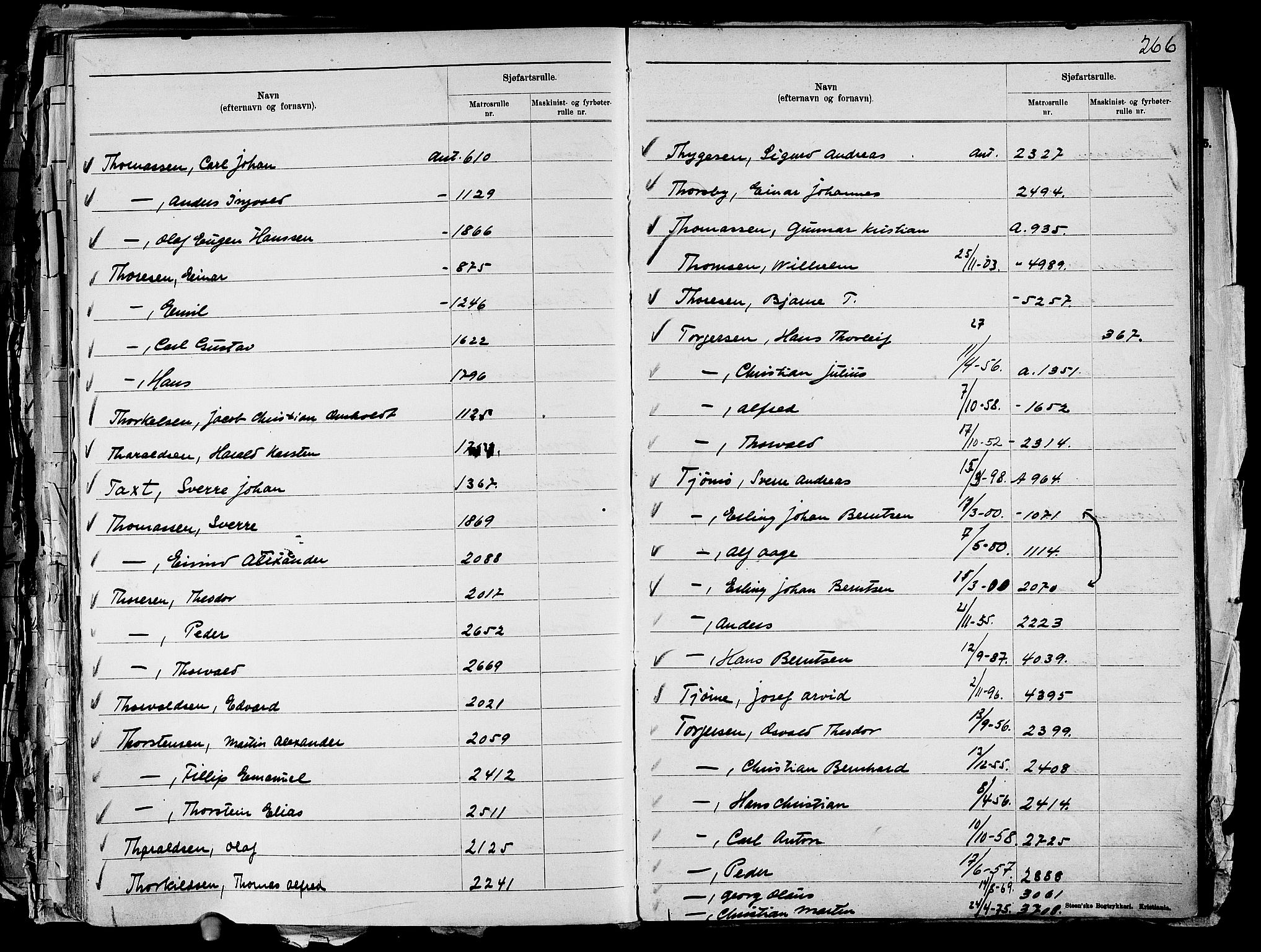 Drammen innrulleringsdistrikt, SAKO/A-781/G/Ga/L0001: Navneregister til rullene, 1860-1948, s. 289