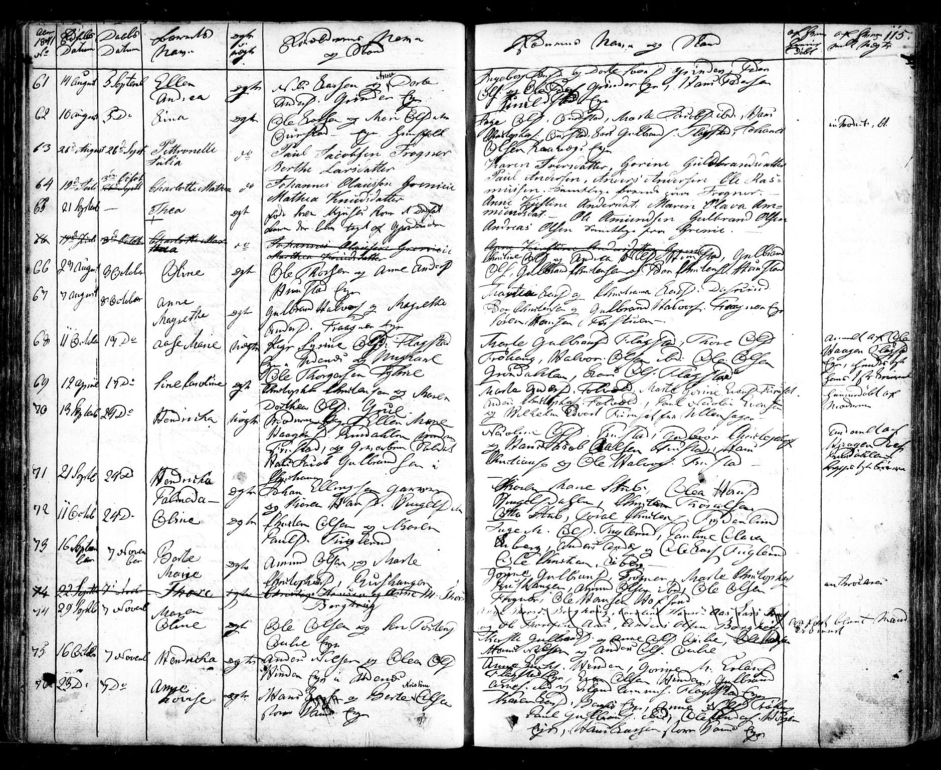Nes prestekontor Kirkebøker, SAO/A-10410/F/Fa/L0006: Ministerialbok nr. I 6, 1833-1845, s. 115
