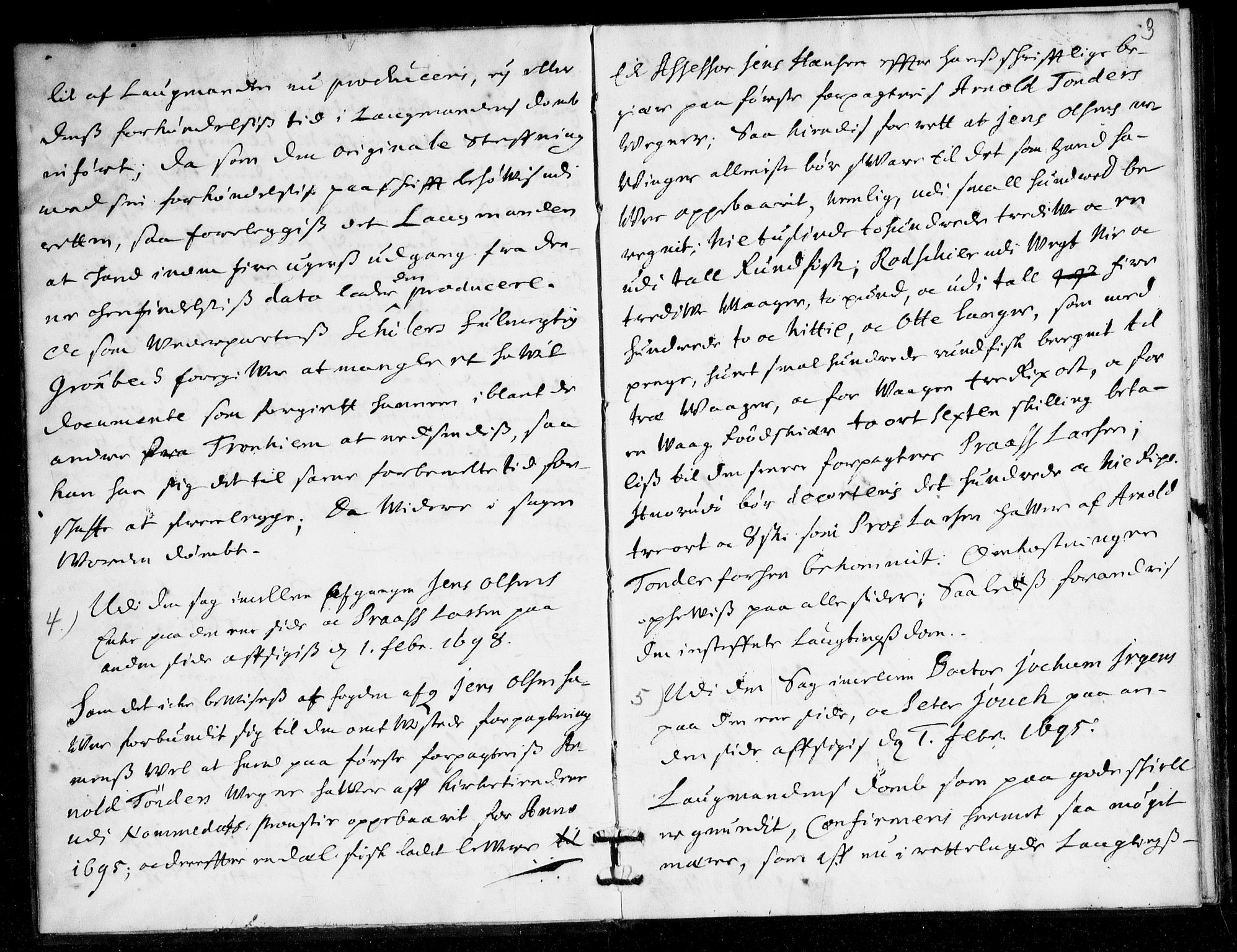 Overhoffretten 1667-1797, AV/RA-EA-2884/Aa/L0029: Avsiktsprotokoll, 1698, s. 2b-3a