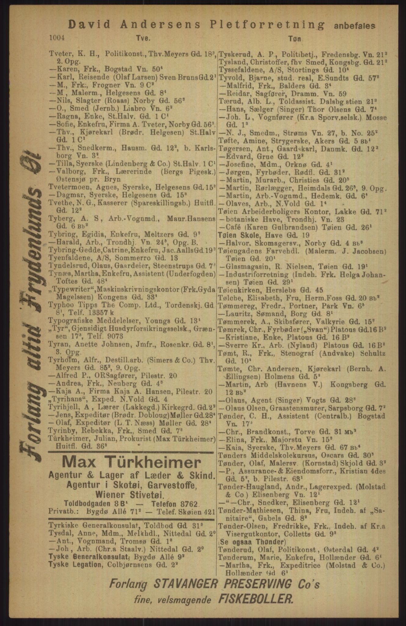 Kristiania/Oslo adressebok, PUBL/-, 1911, s. 1004