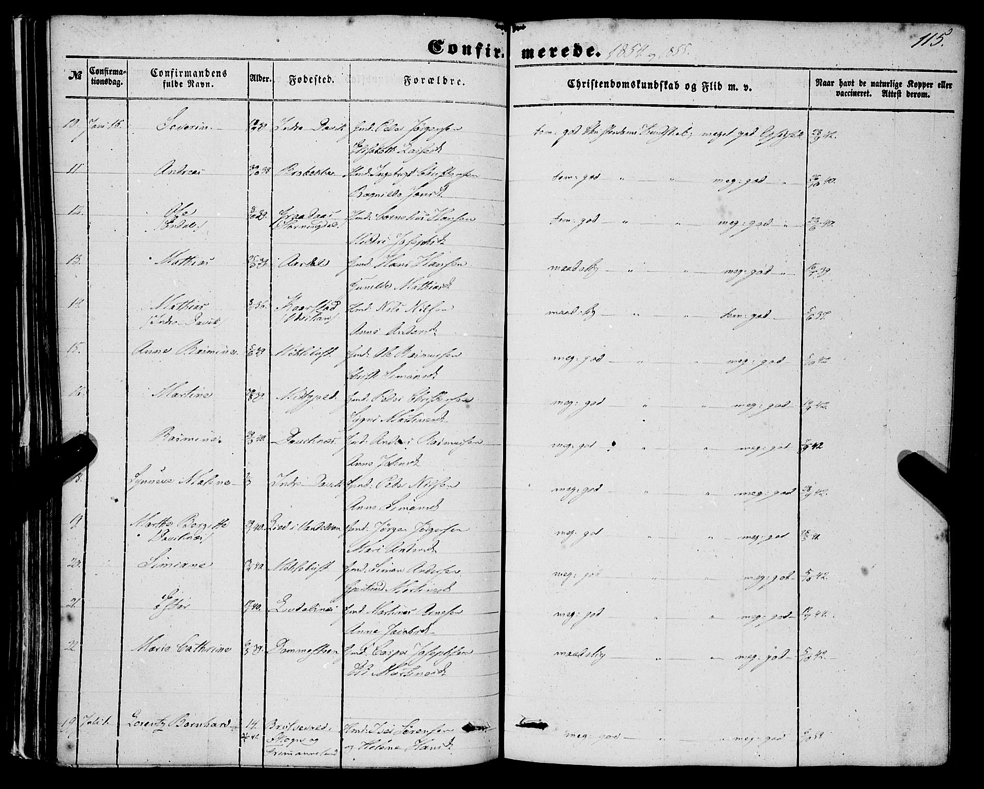 Davik sokneprestembete, AV/SAB-A-79701/H/Haa/Haaa/L0005: Ministerialbok nr. A 5, 1850-1866, s. 115