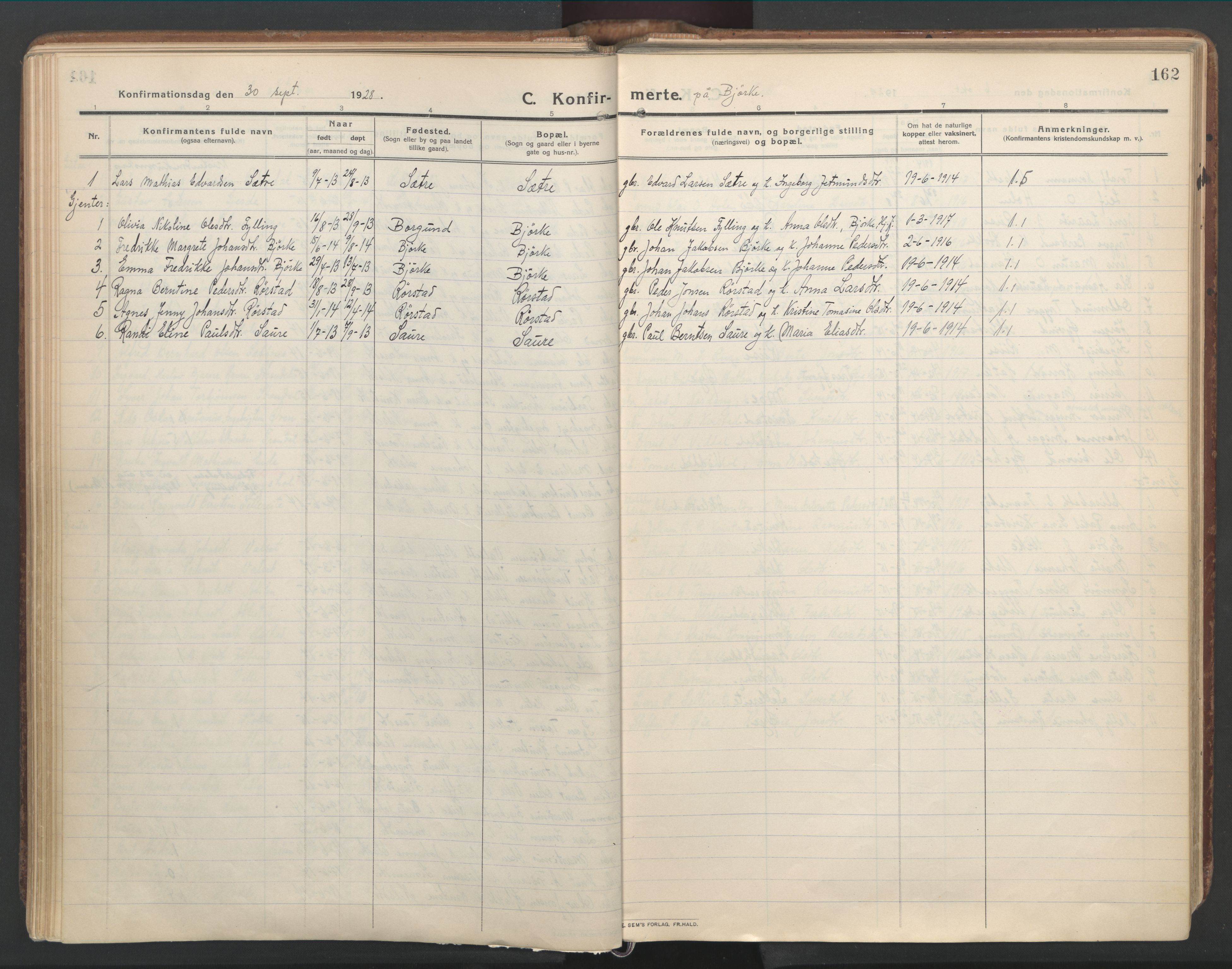 Ministerialprotokoller, klokkerbøker og fødselsregistre - Møre og Romsdal, AV/SAT-A-1454/515/L0212: Ministerialbok nr. 515A08, 1911-1935, s. 162