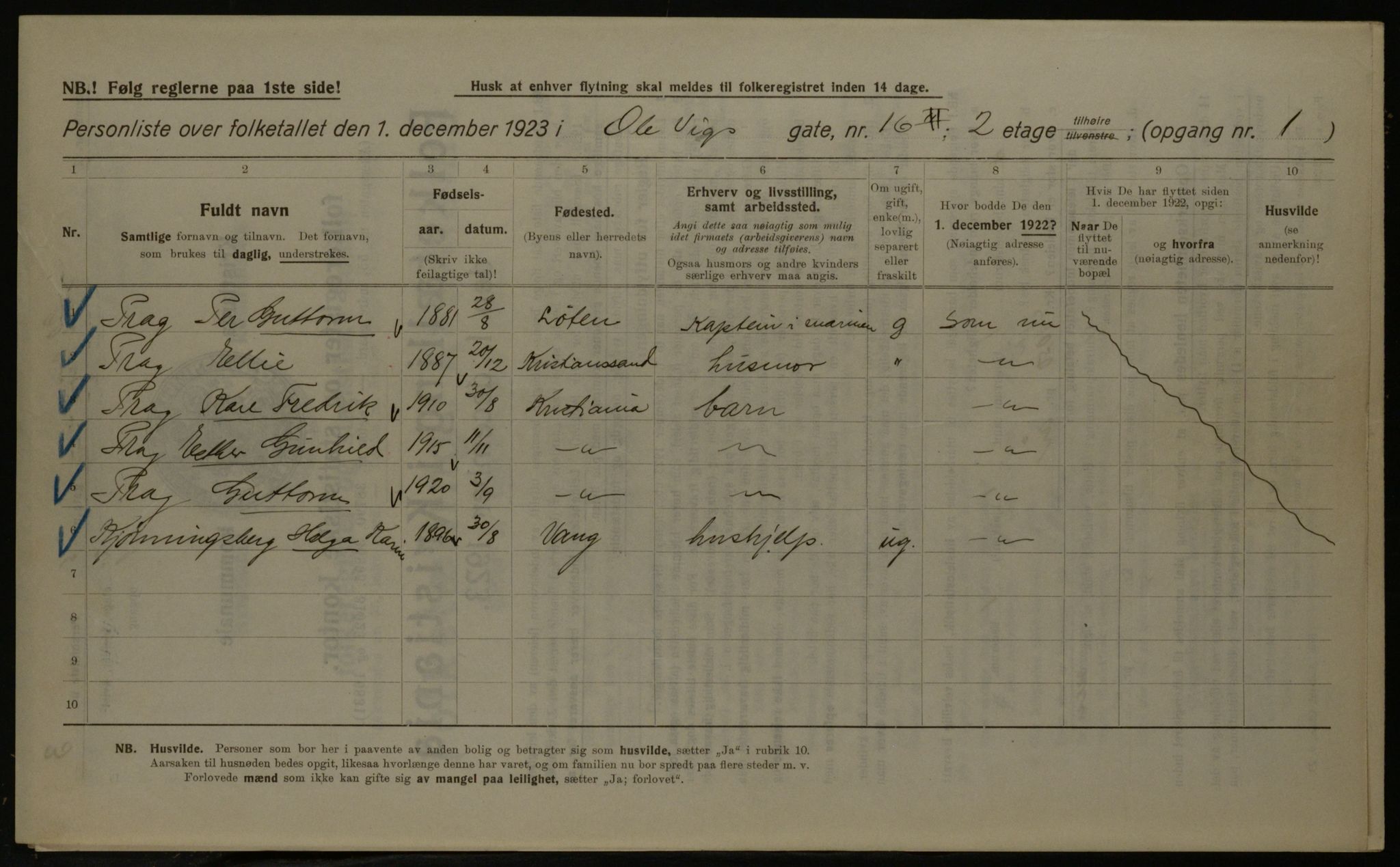 OBA, Kommunal folketelling 1.12.1923 for Kristiania, 1923, s. 83102